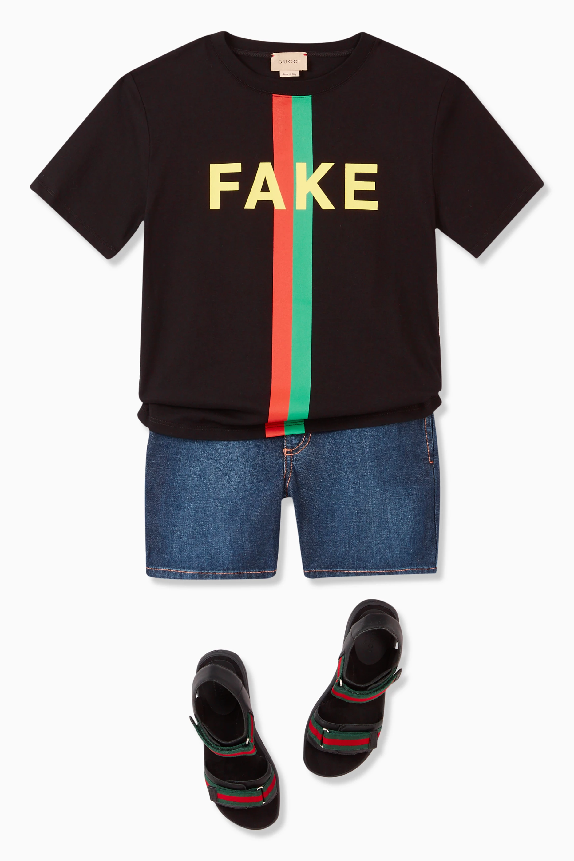 Buy Gucci Black Fake/Not Print T-shirt For Boys Online | Ounass Saudi