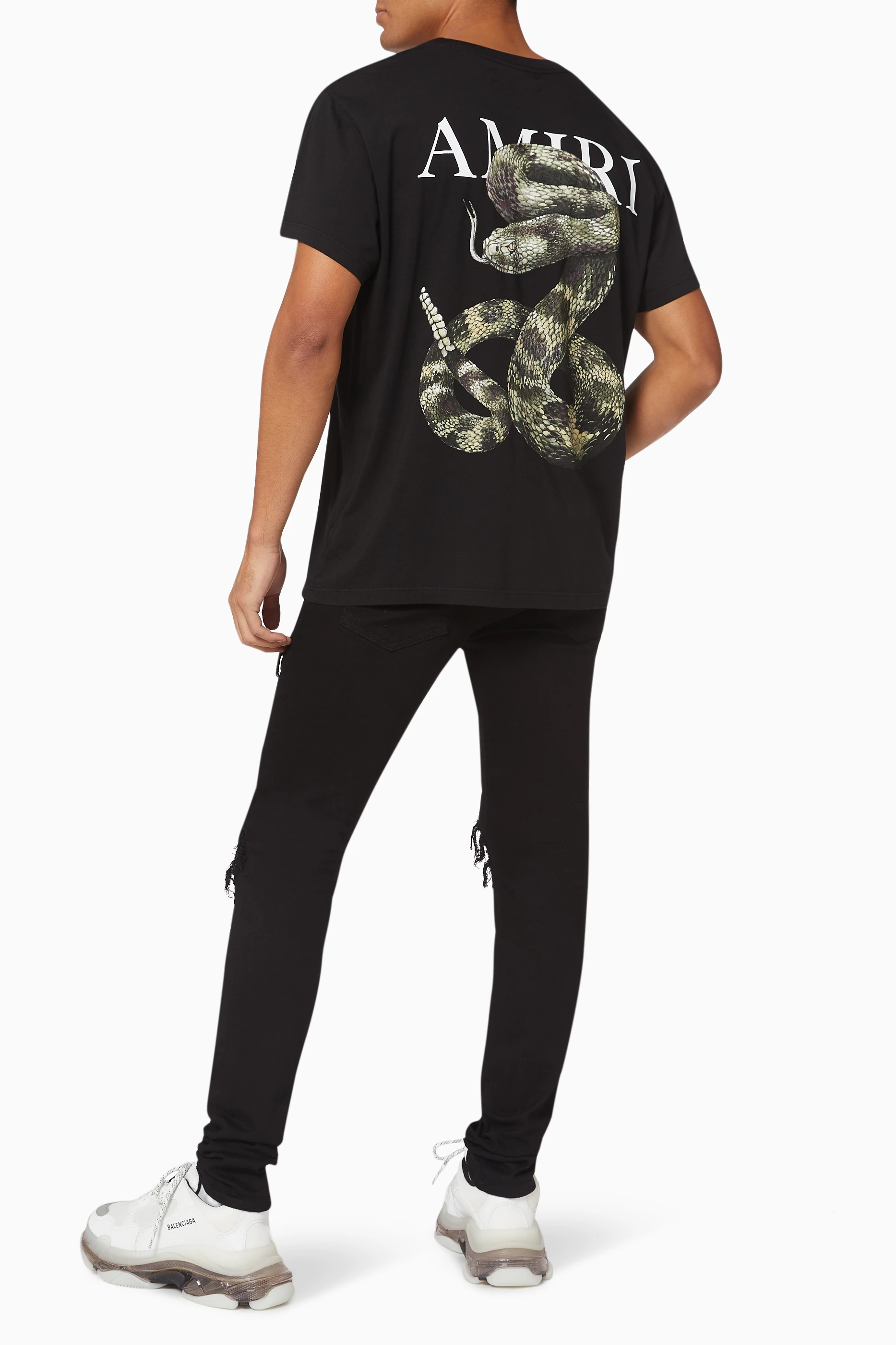 【関税込・国内発送】AMIRI SNAKE TEE BLACK Buy Amiri Snake Tee 'Black/Red' - AMJYTE1086 BKRD | GOAT