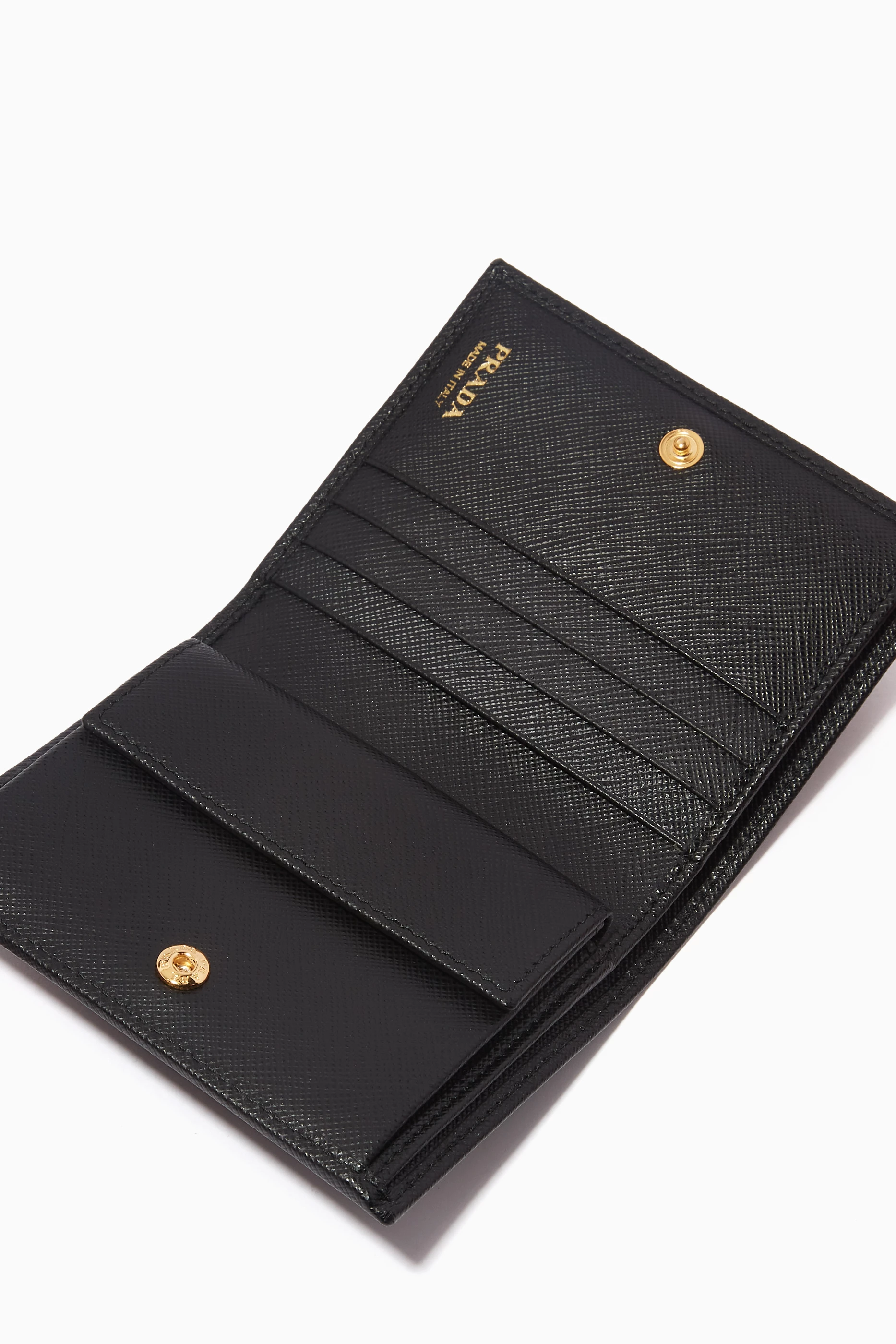 Buy Prada Black Small Bi fold Wallet in Saffiano Leather For Women Online Ounass Saudi