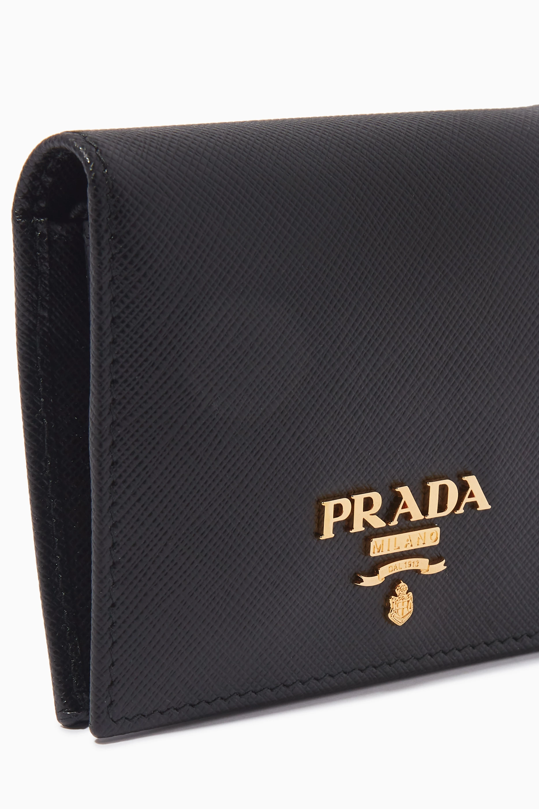Buy Prada Black Small Bi fold Wallet in Saffiano Leather For Women Online Ounass Saudi
