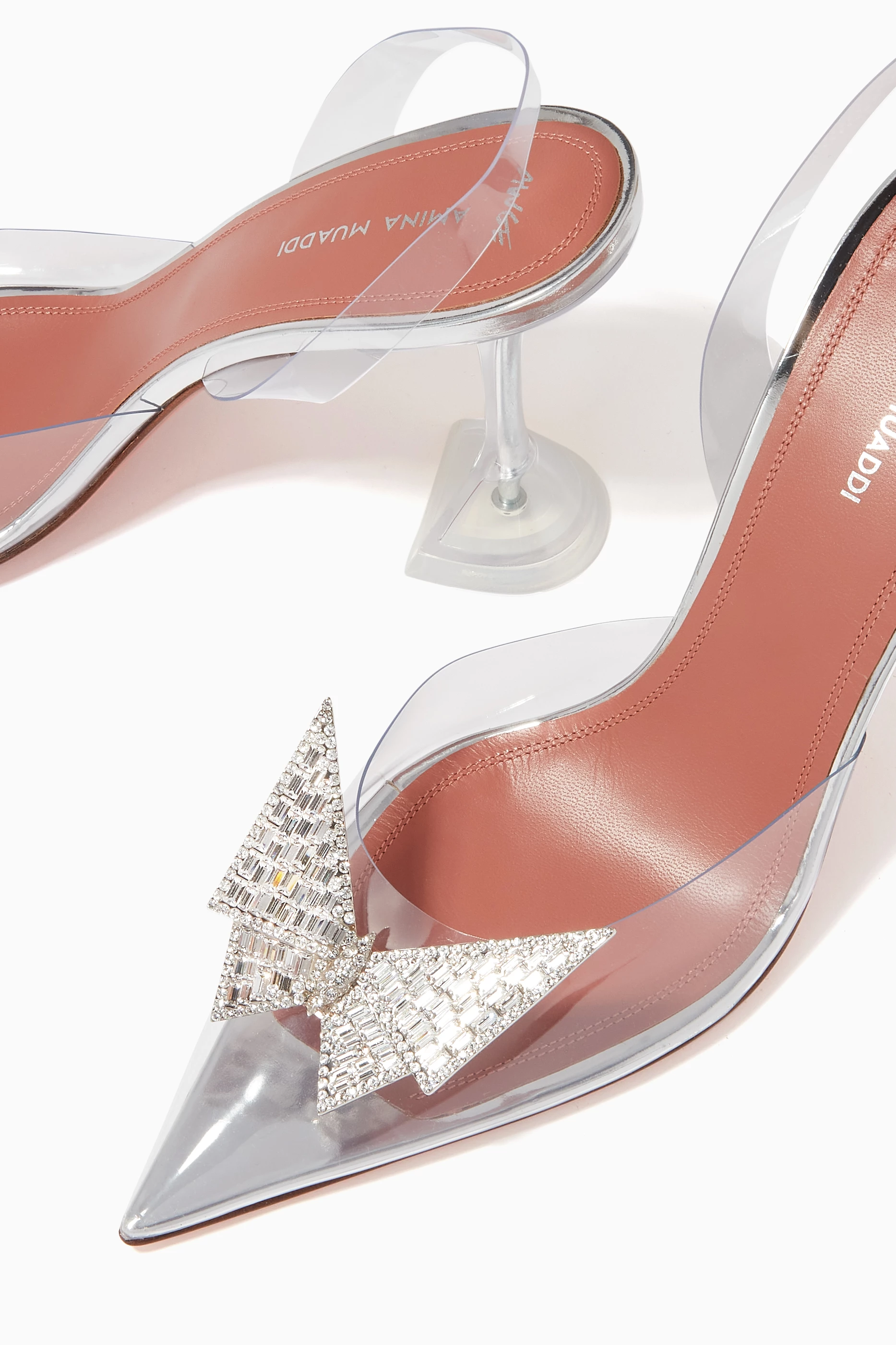 Buy Amina Muaddi Colourless x AWGE Phoenix Glass Slingback Pumps in PVC For Women Online Ounass Saudi