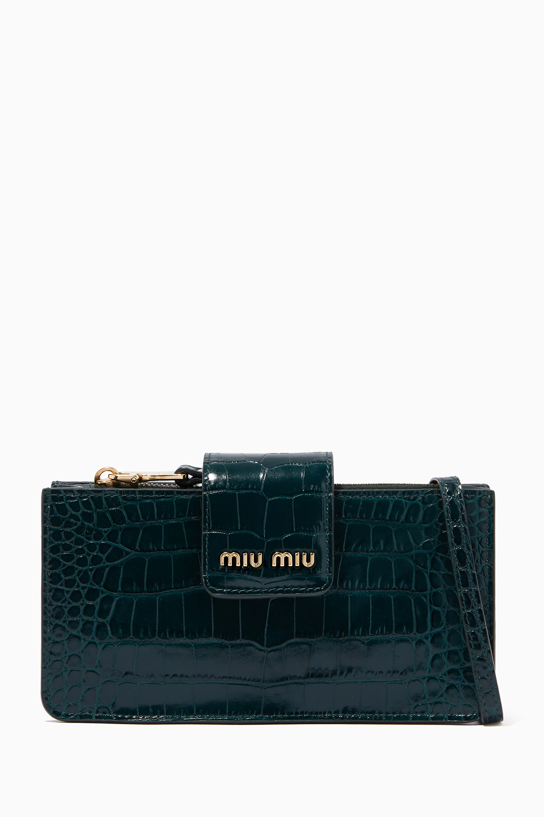 MIUMIU☆素敵！Green CAMOUFLAGUE Wristlet Pouch Buy Miu Miu