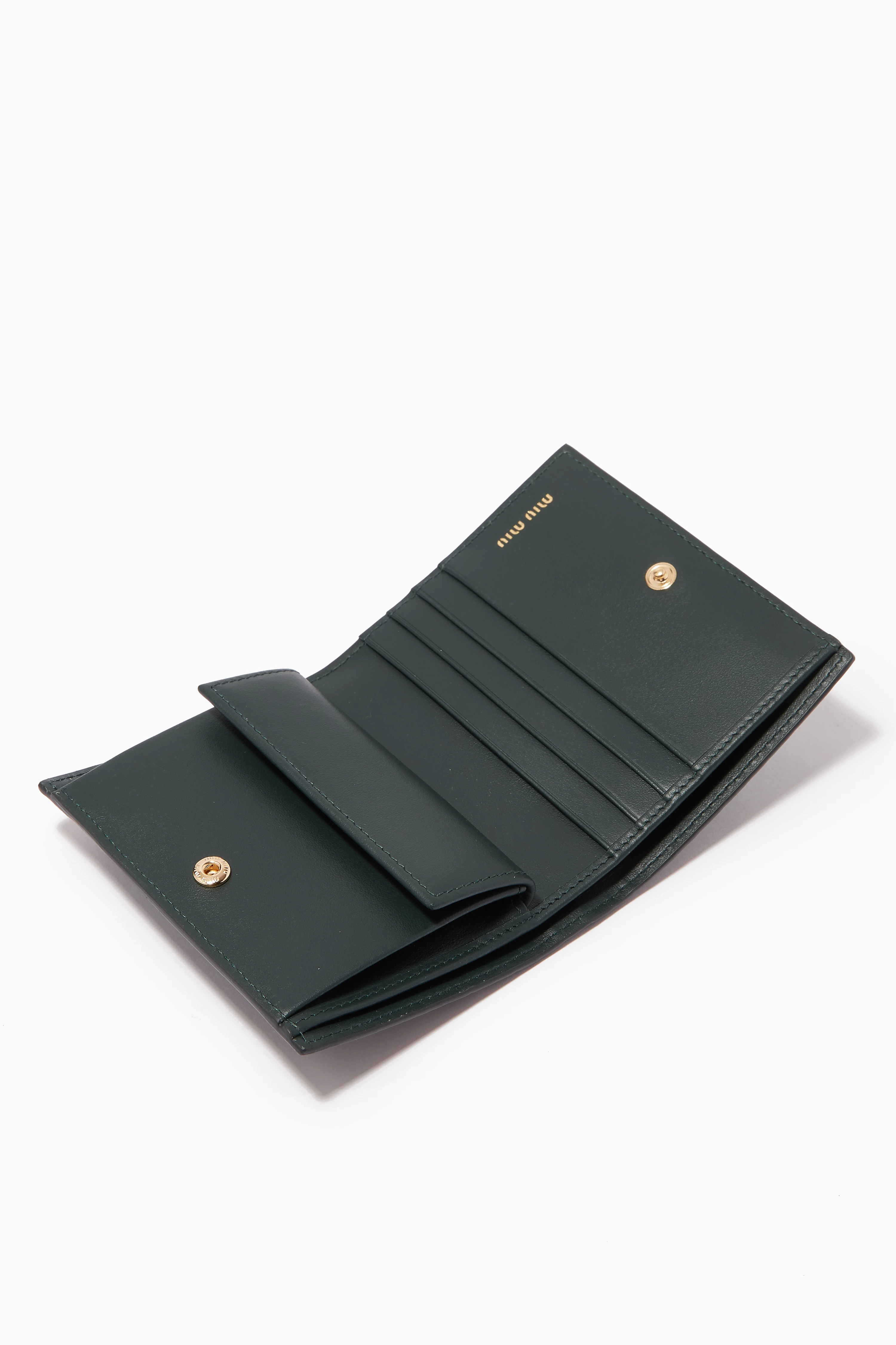 小物 miu miu leather wallet dark green Miu Miu Green Leather Zip Around Wallet | eBay