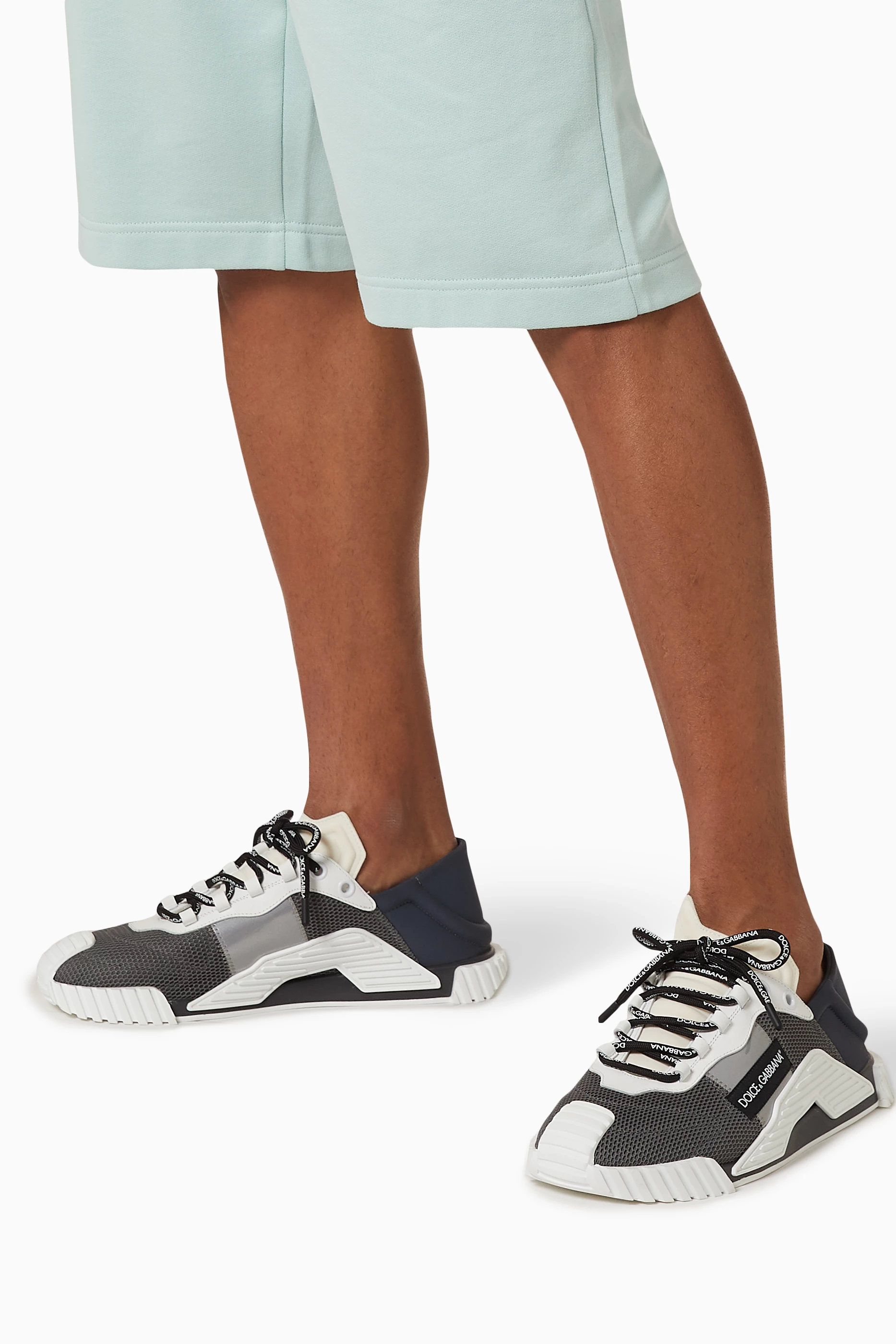 Buy Dolce Gabbana Grey Ns1 Slip on Sneakers in Mesh and Calfskin For Men Online Ounass Saudi