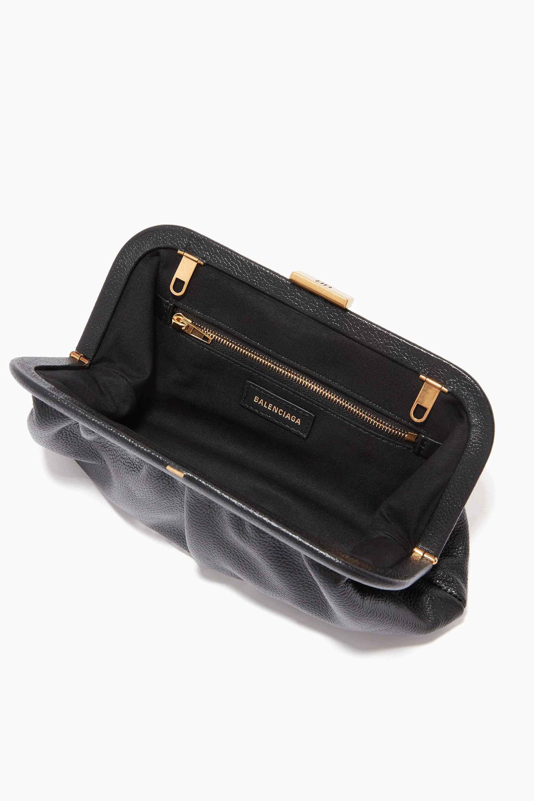 Buy Balenciaga Black Cloud XS Clutch with Strap in Grained Calfskin For Women Online Ounass Saudi