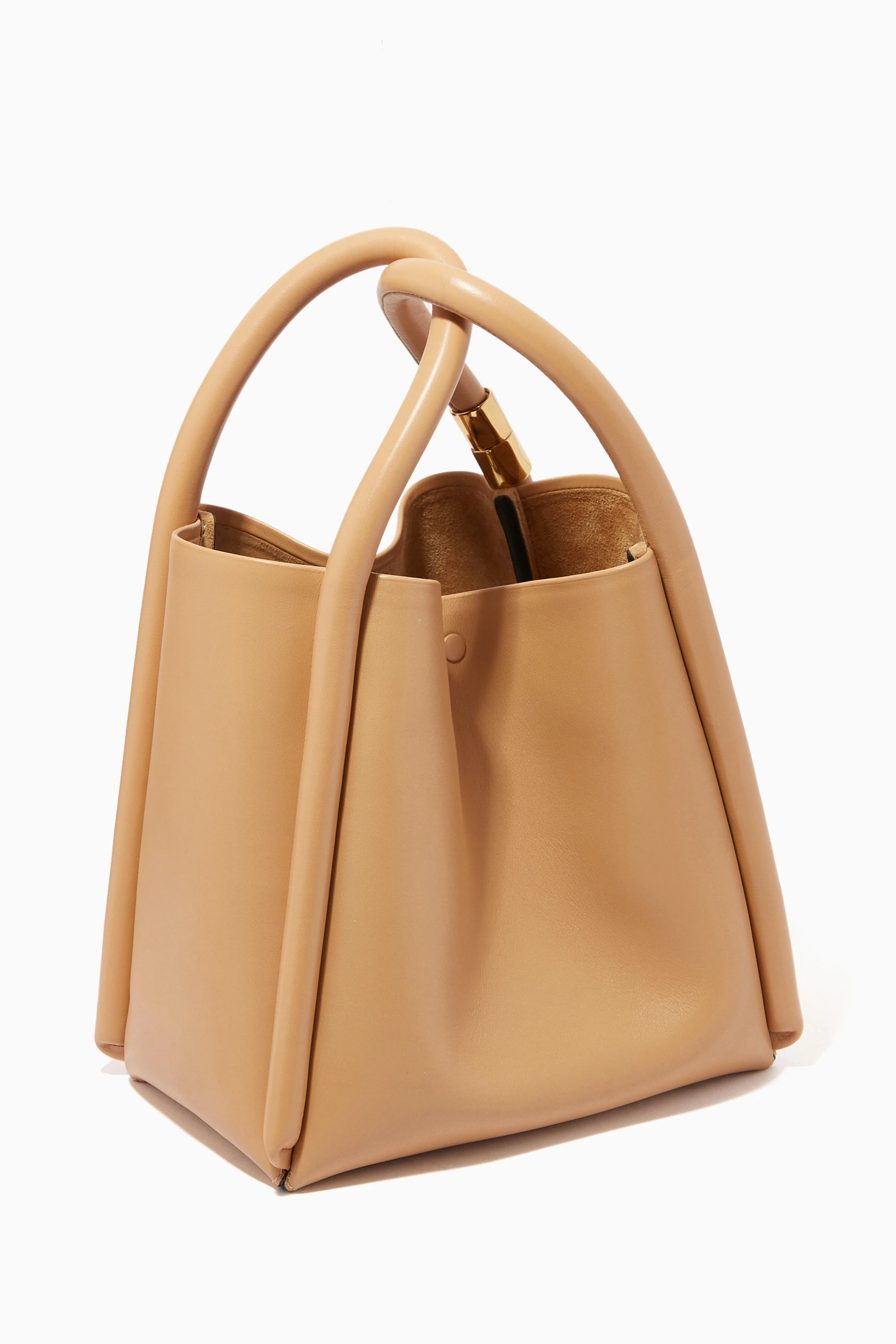 Buy BOYY Neutral Lotus 20 Slots Tote Bag in Calf Leather For Women