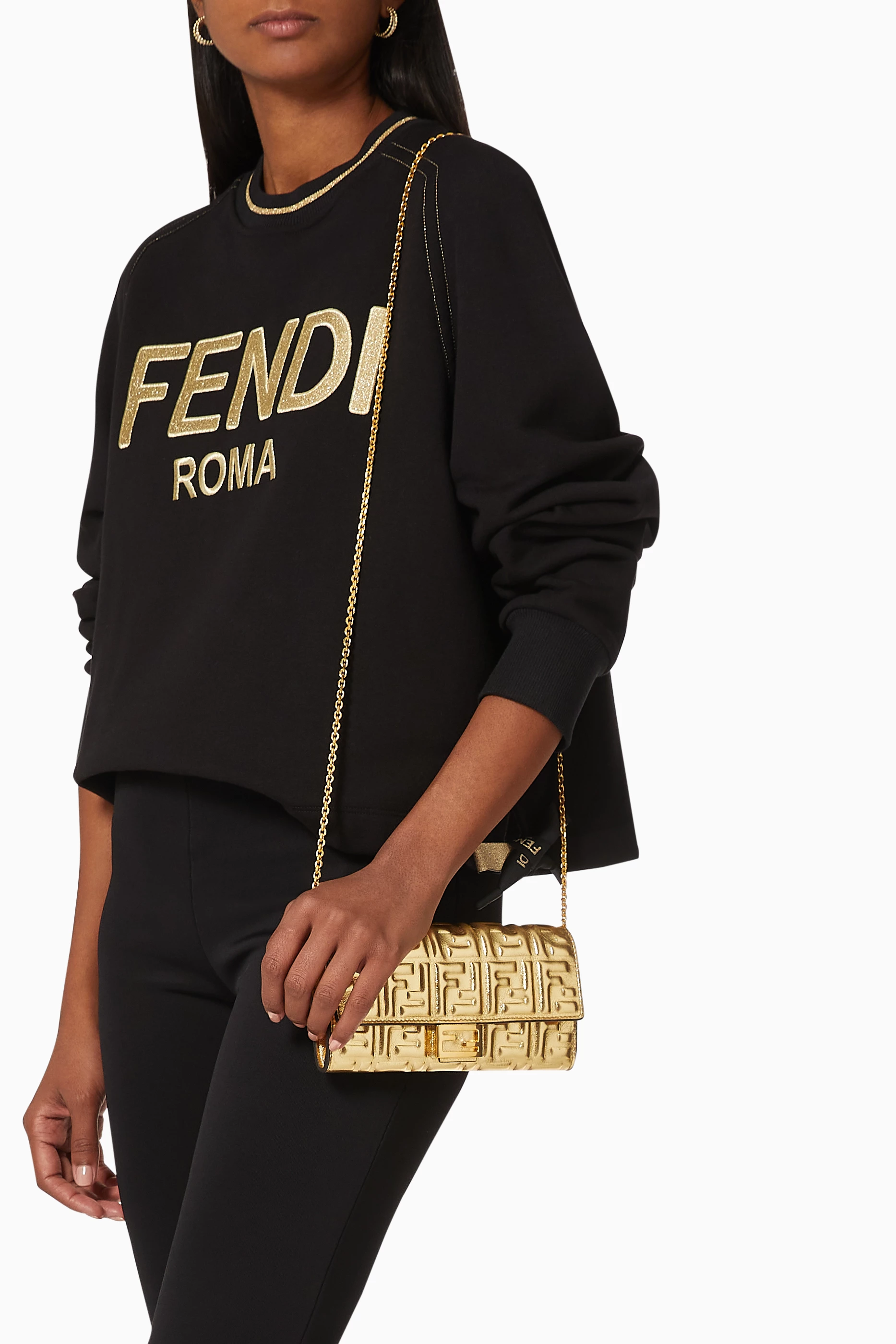 Buy Fendi Gold Baguette Continental Wallet on Chain in FF Embossed Leather For Women Online Ounass Saudi