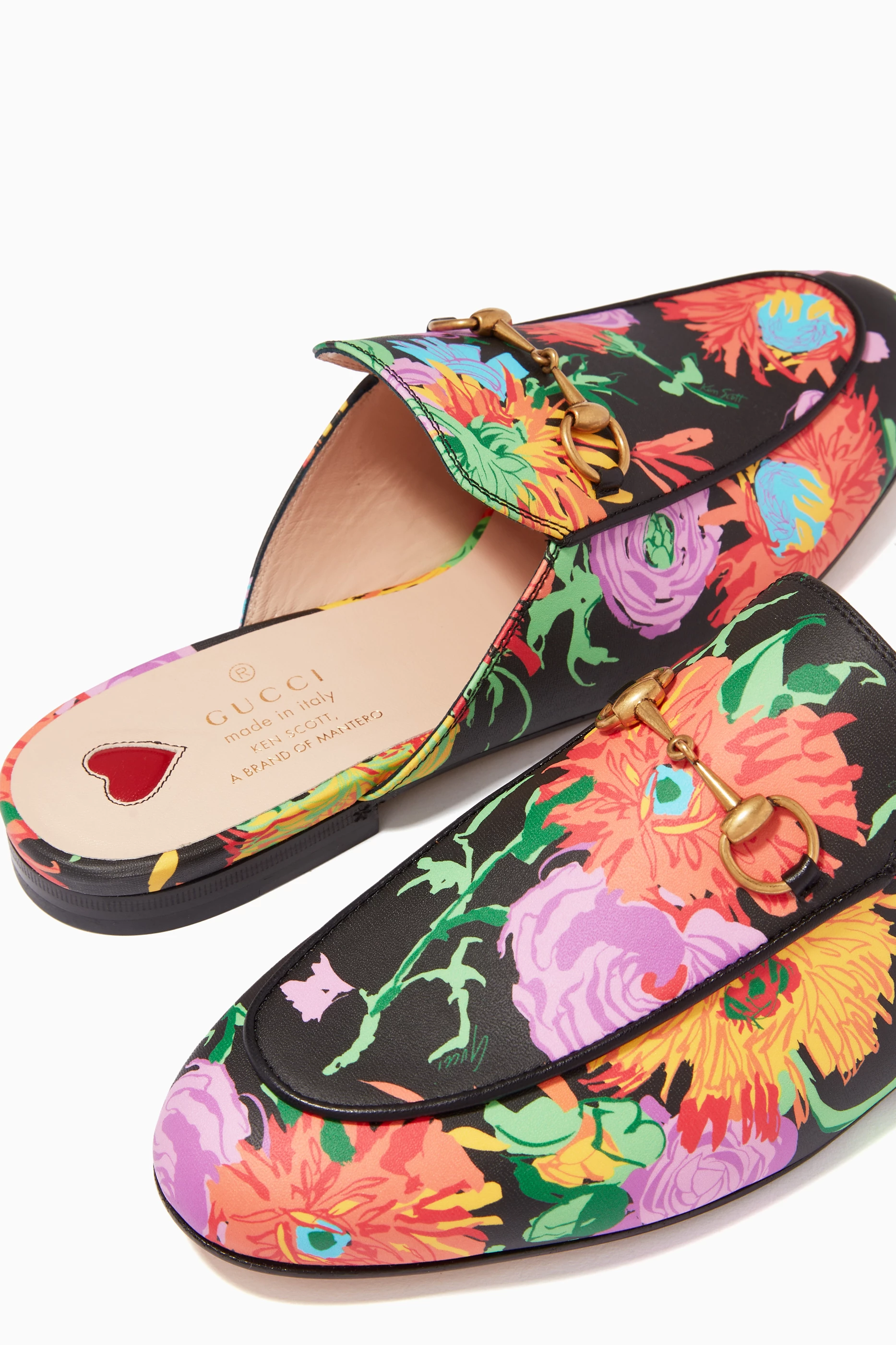 Buy Gucci Black x Ken Scott Princetown Floral Loafers in Leather For Women Online Ounass Saudi