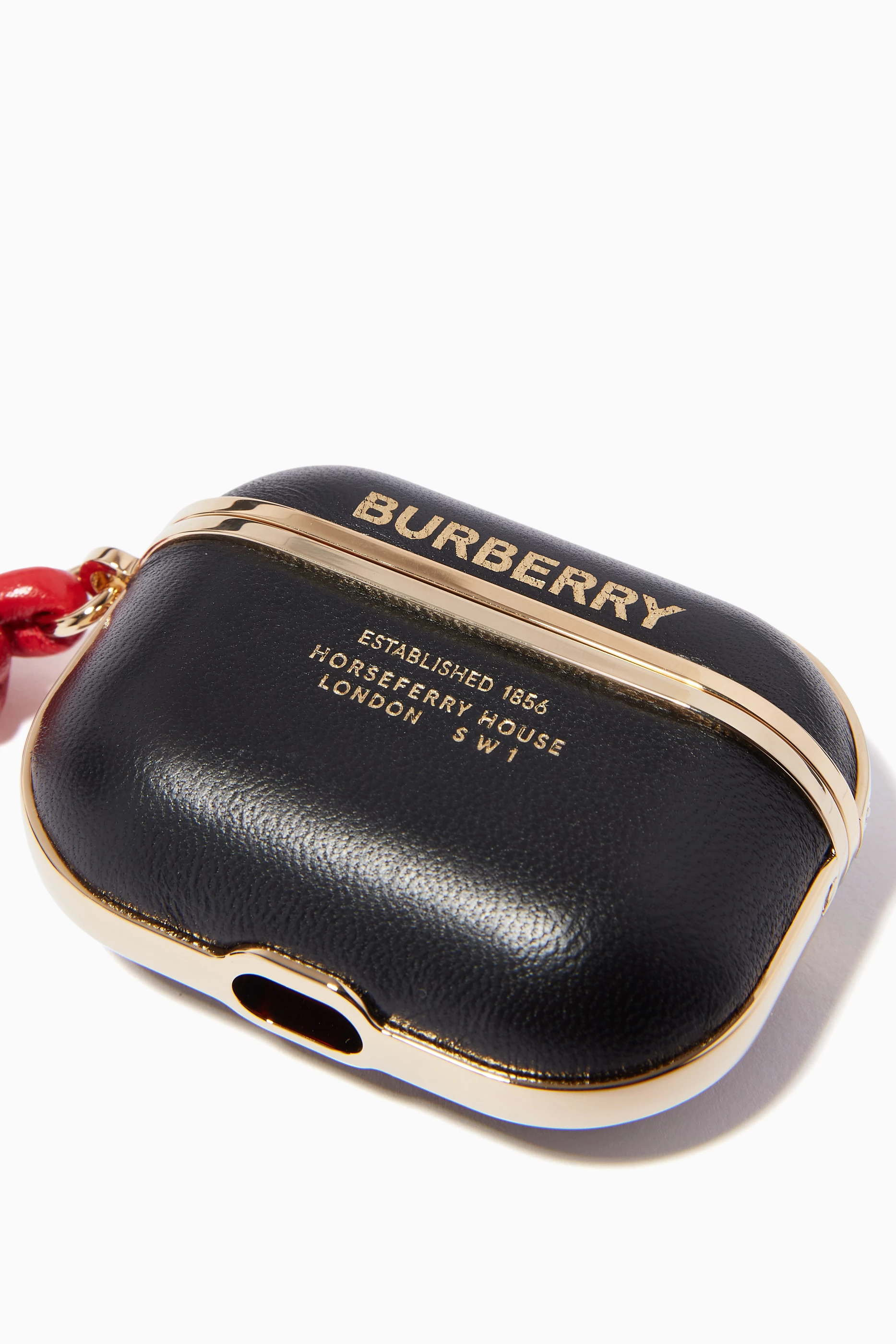 美品 BURBERRY TB Air Pods Pro レザー ケース ブラック Burberry、AirPods Proケース、スマートフォンケースを販売