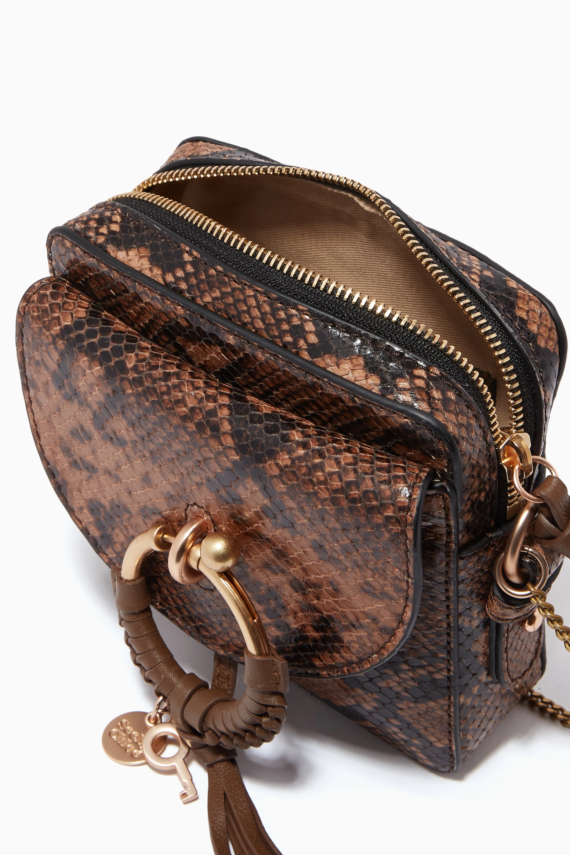 Buy See By Chloé Brown Joan Camera Bag in Python-Printed