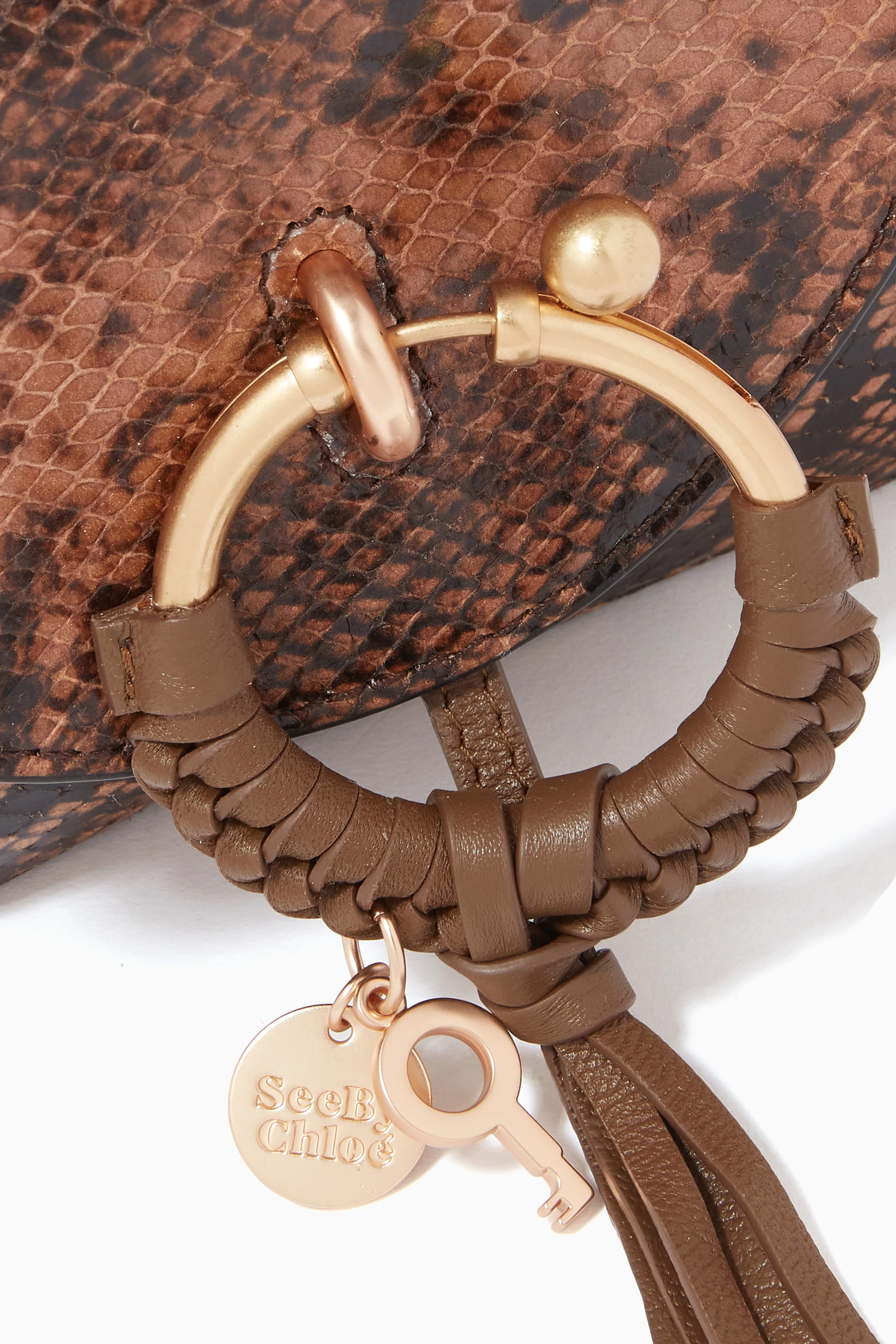Buy See By Chloé Brown Joan Camera Bag in Python-Printed