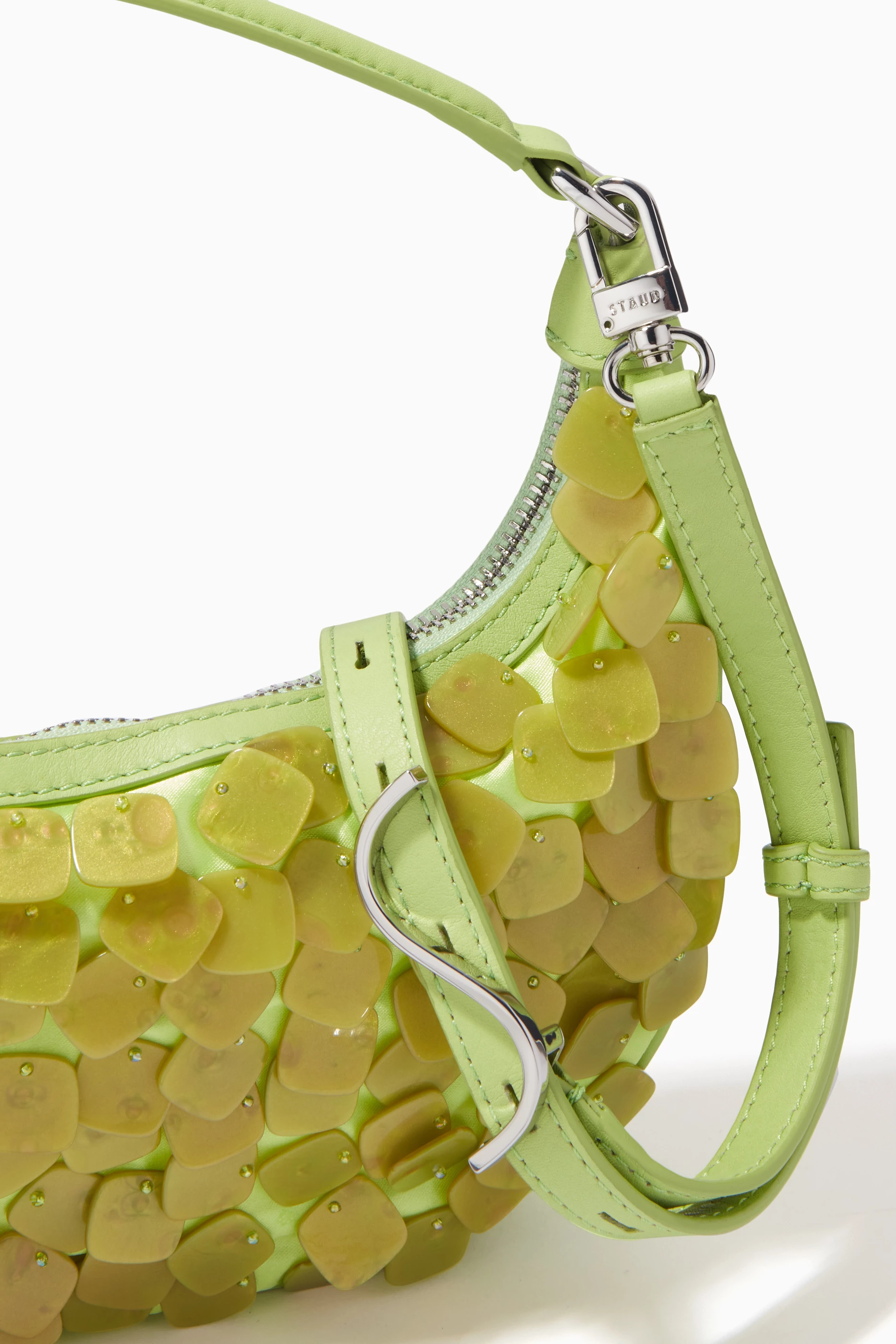 Buy Staud Green Mini Sasha Shoulder Bag in Payette Leather For Women Online Ounass Saudi