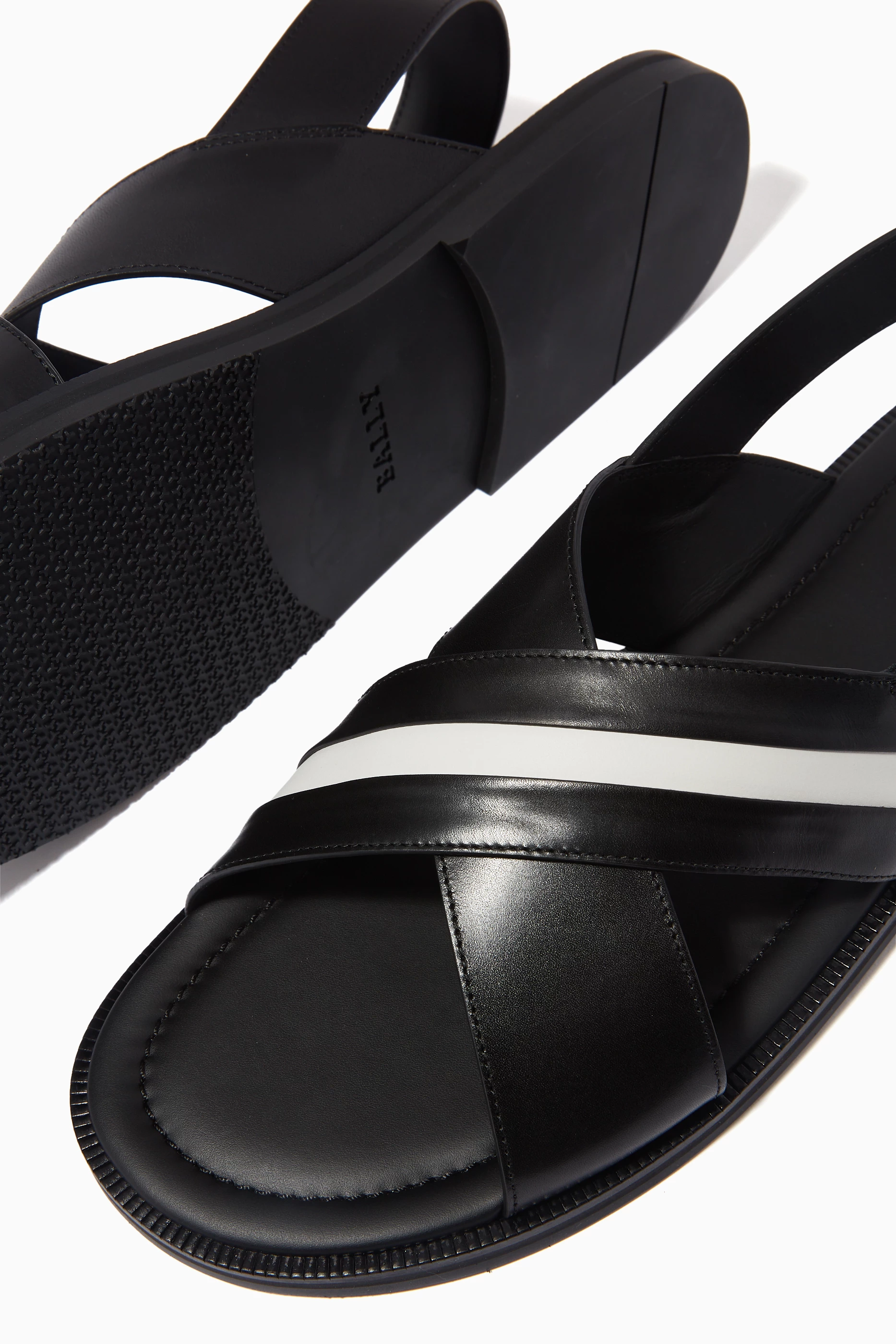 Buy Bally Black Jamilo Sandals in Leather For Men Online Ounass Saudi