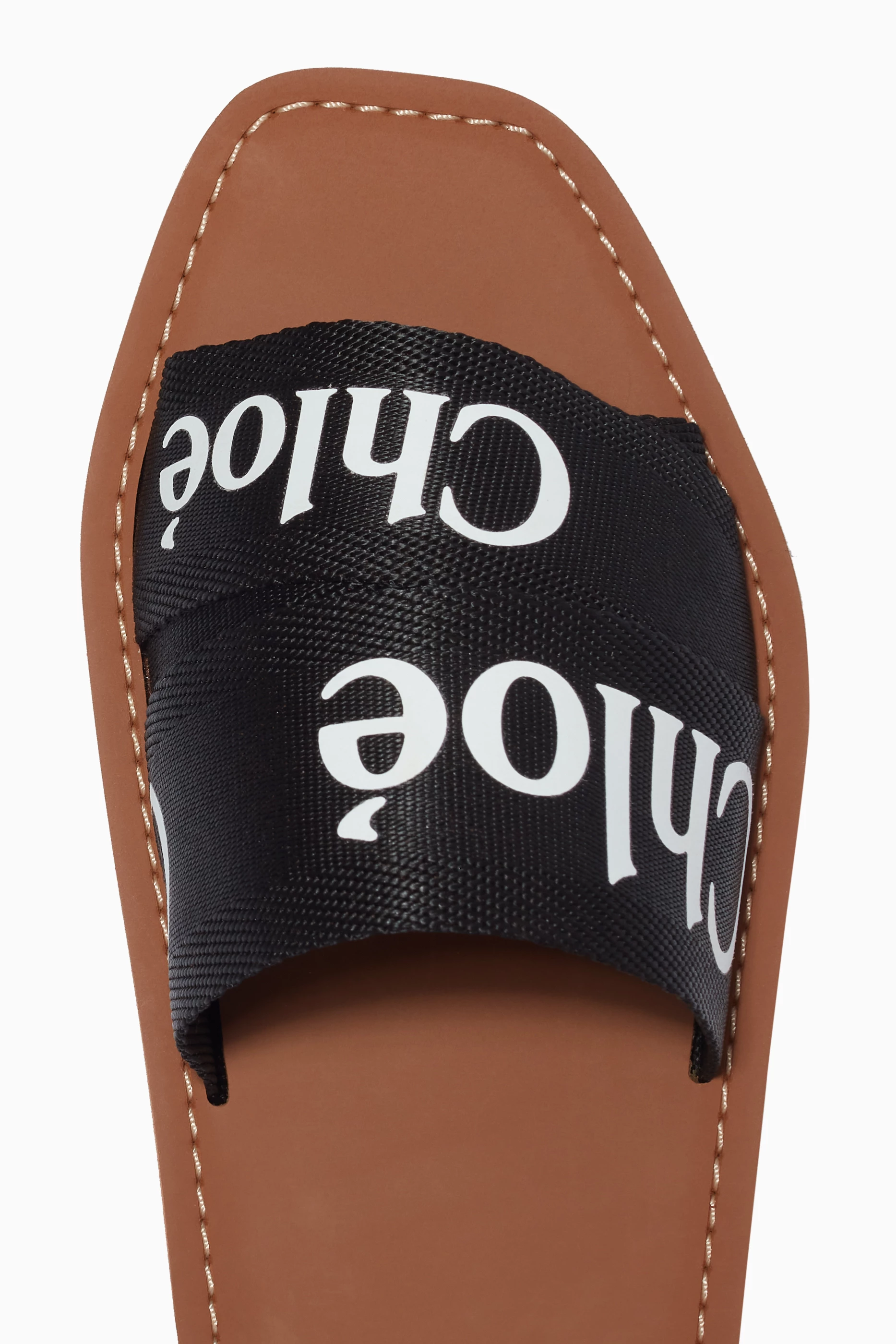 Chloe☆関税込☆ウッディ ロゴデザイン キャンバススライド CHLOÉ Woody logo-print canvas slides | NET-A-PORTER