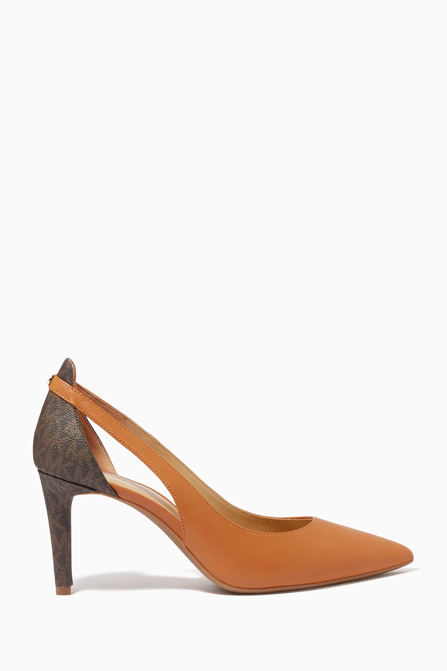 Buy Michael Kors Brown Cersei Flex Pumps in Leather Logo Canvas For Women Online Ounass Saudi