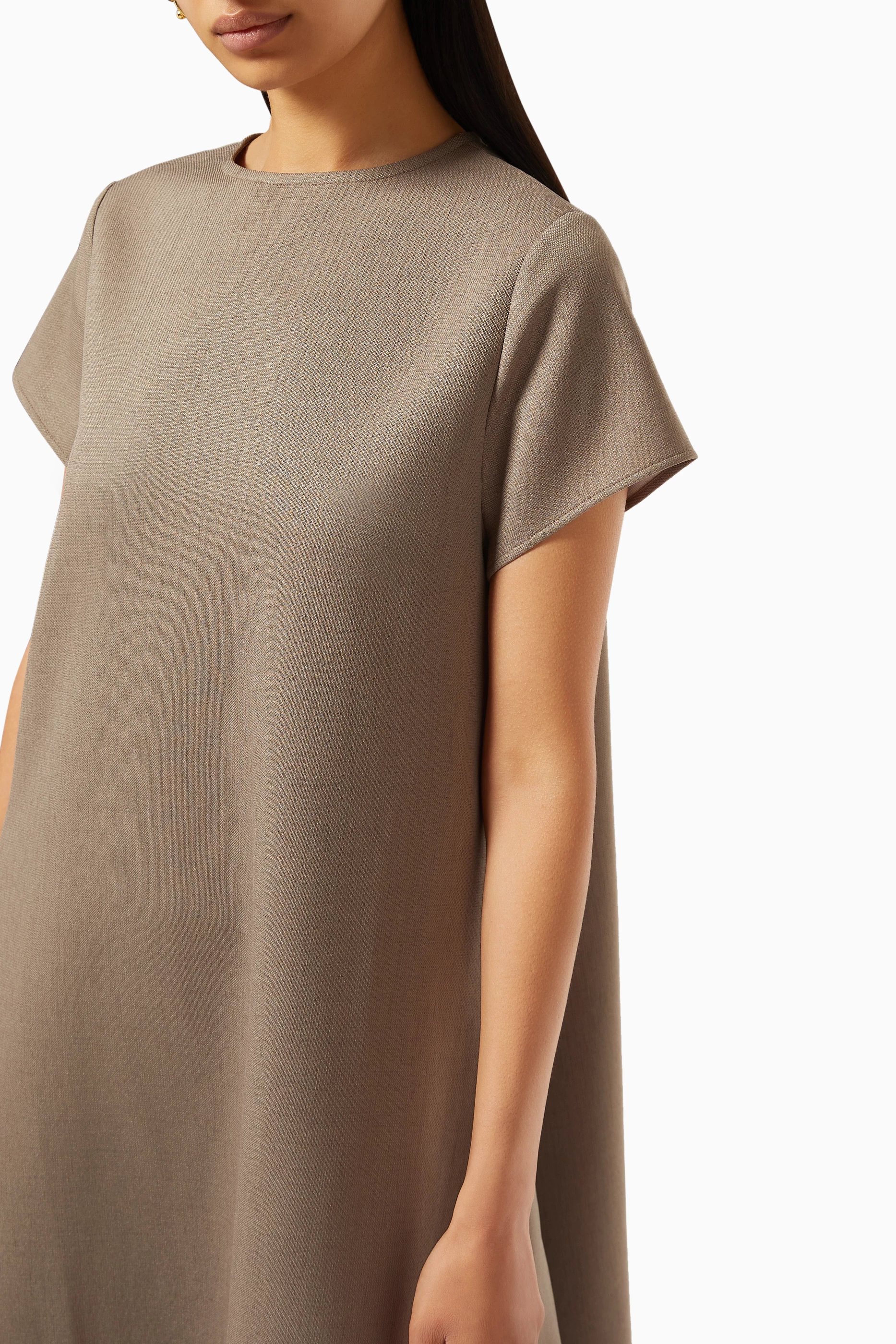 Buy The Frankie Shop Green Dakota A-line Dress in Cady Fabric For