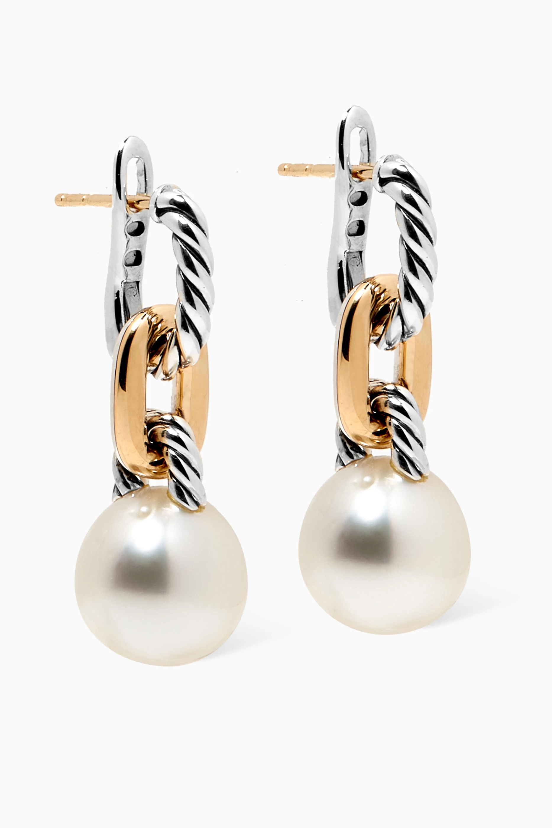 David Yurman Crossover Yurman Pearl Earrings 18k Gold David Yurman