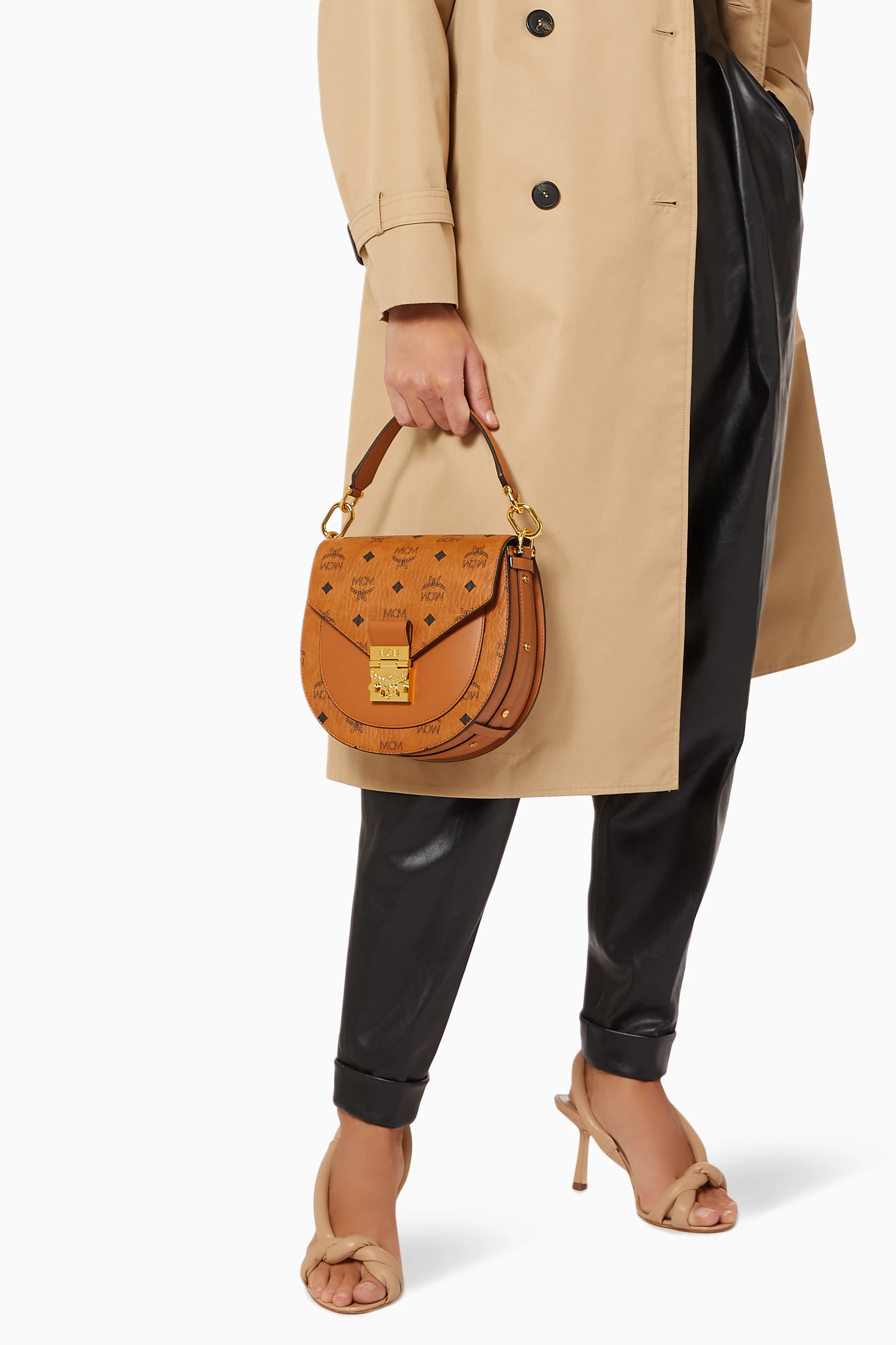 Buy MCM Brown Small Patricia Shoulder Bag in Visetos For Women Online Ounass Saudi