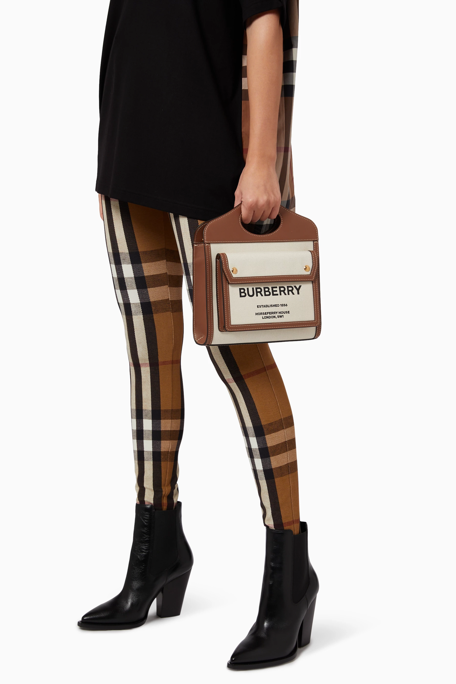 Buy Burberry Brown Mini Pocket Bag in Canvas Leather For Women Online Ounass Saudi