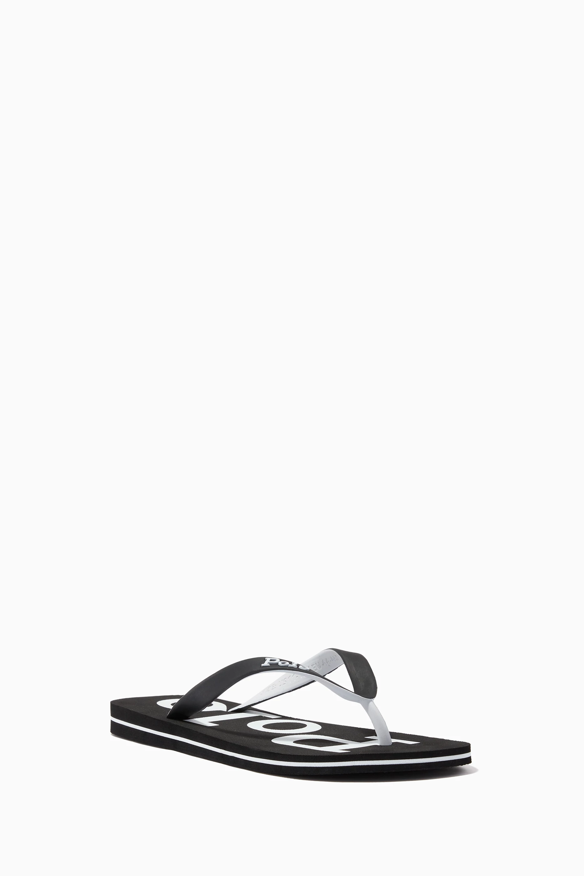 Ralph lauren black flip flops online