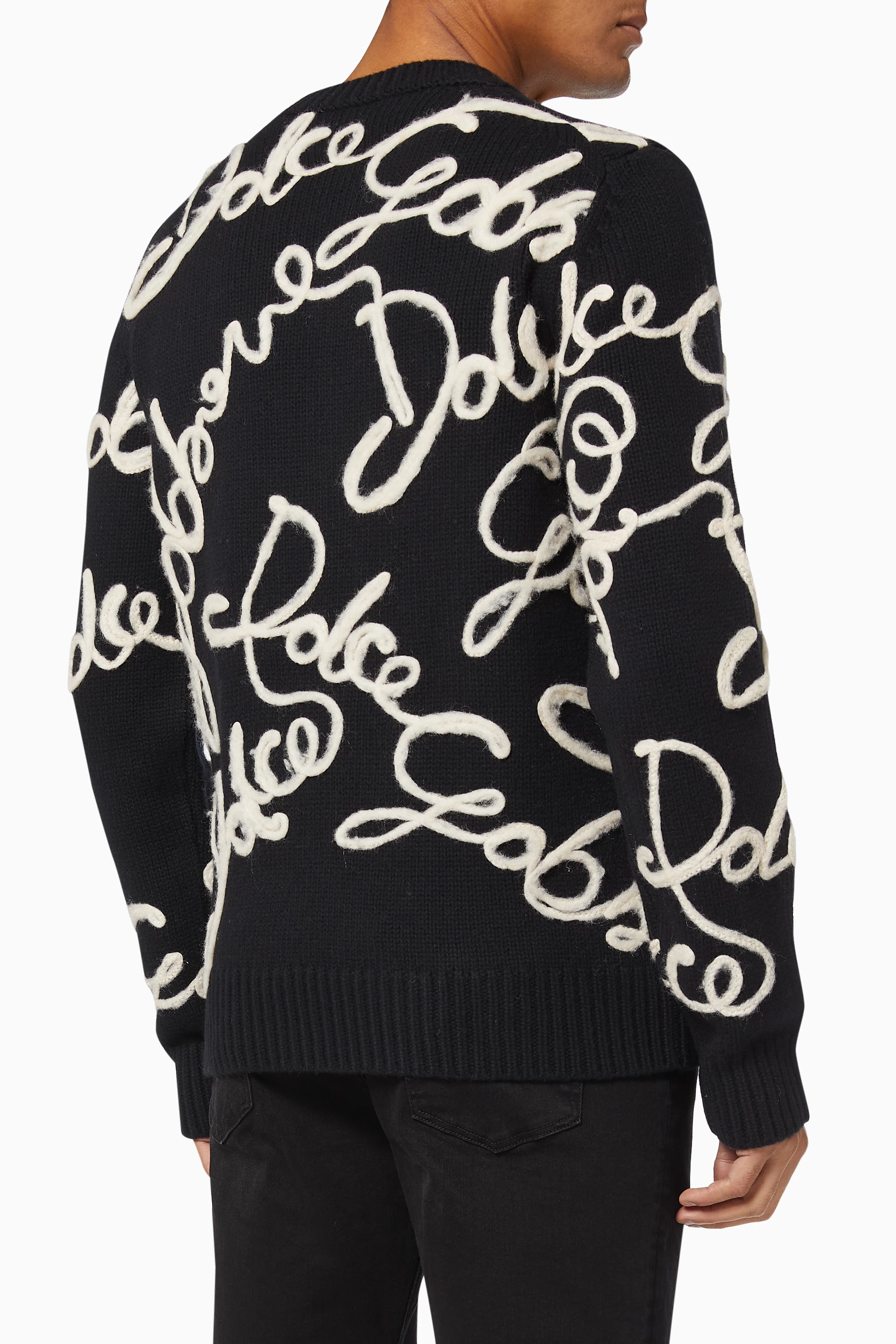 【関税＆送料込み】Dolce & Gabbana Black Virgin Wool Blend Buy Dolce & Gabbana Black Sweater with 