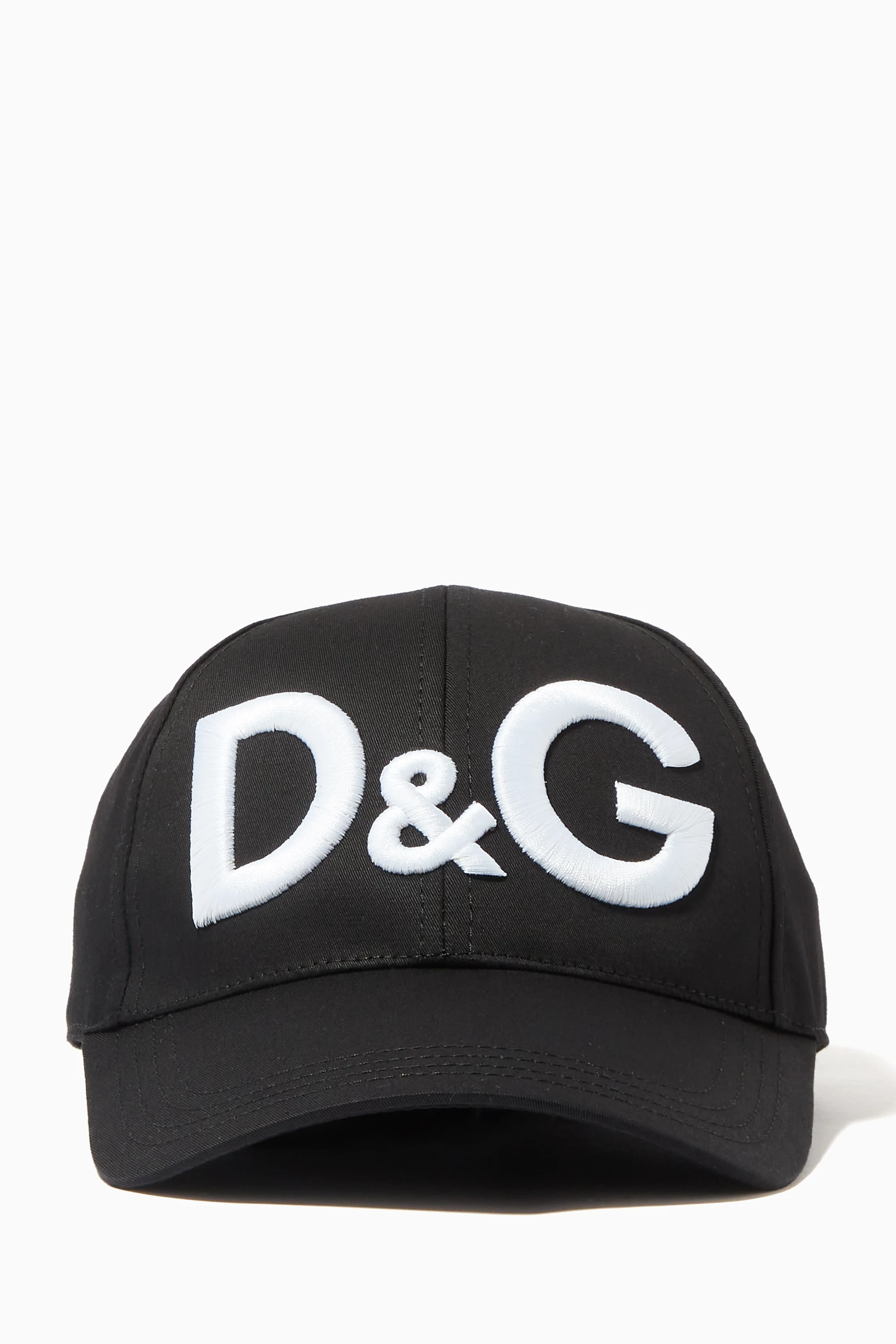 Buy Dolce & Gabbana Black Baseball Cap with D&G in Cotton Twill