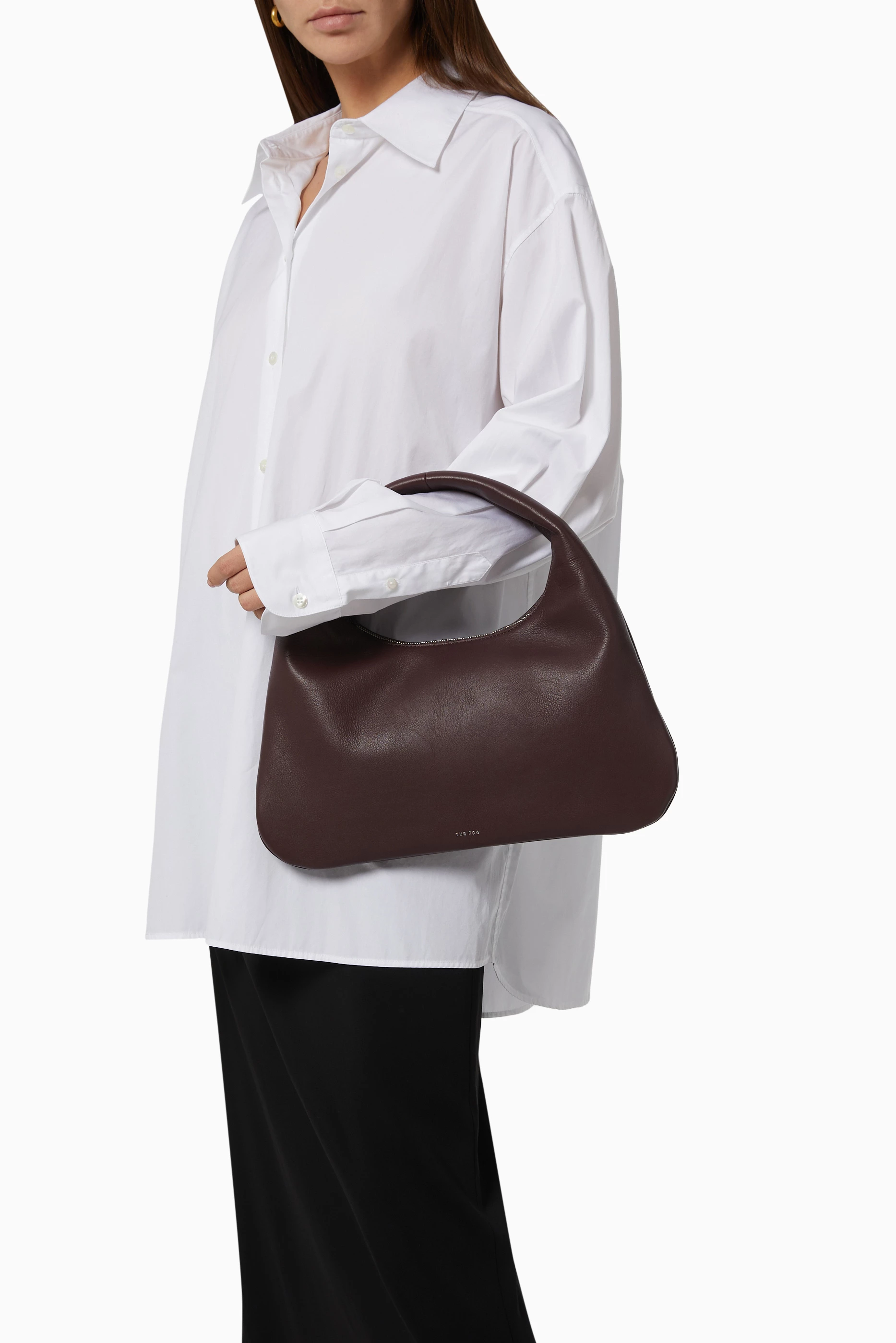 Buy The Row Burgundy Small Everyday Shoulder Bag in Leather For Women Online Ounass Saudi