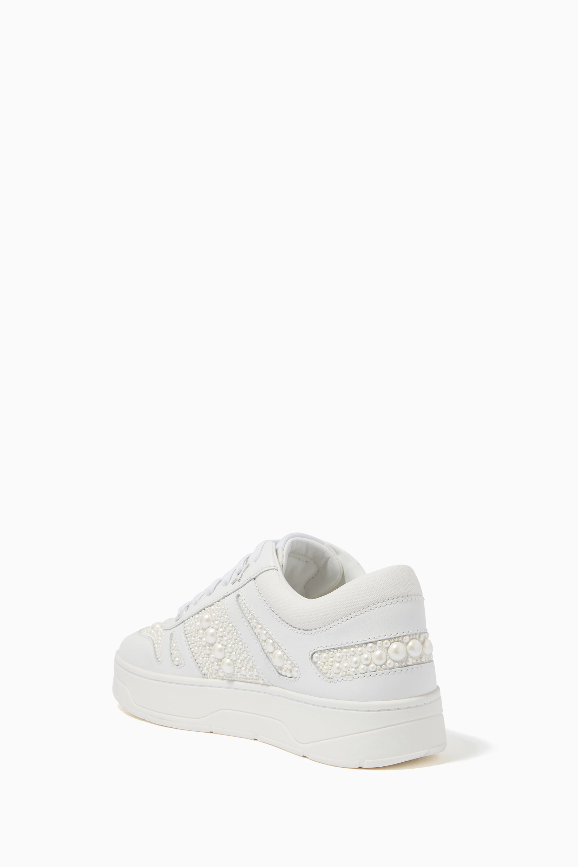JIMMY CHOO の靴♪ ★ HAWAII F★ YFL【グリッター】 Jimmy Choo Hawaii/f Glitter-trimmed Leather Sneakers in