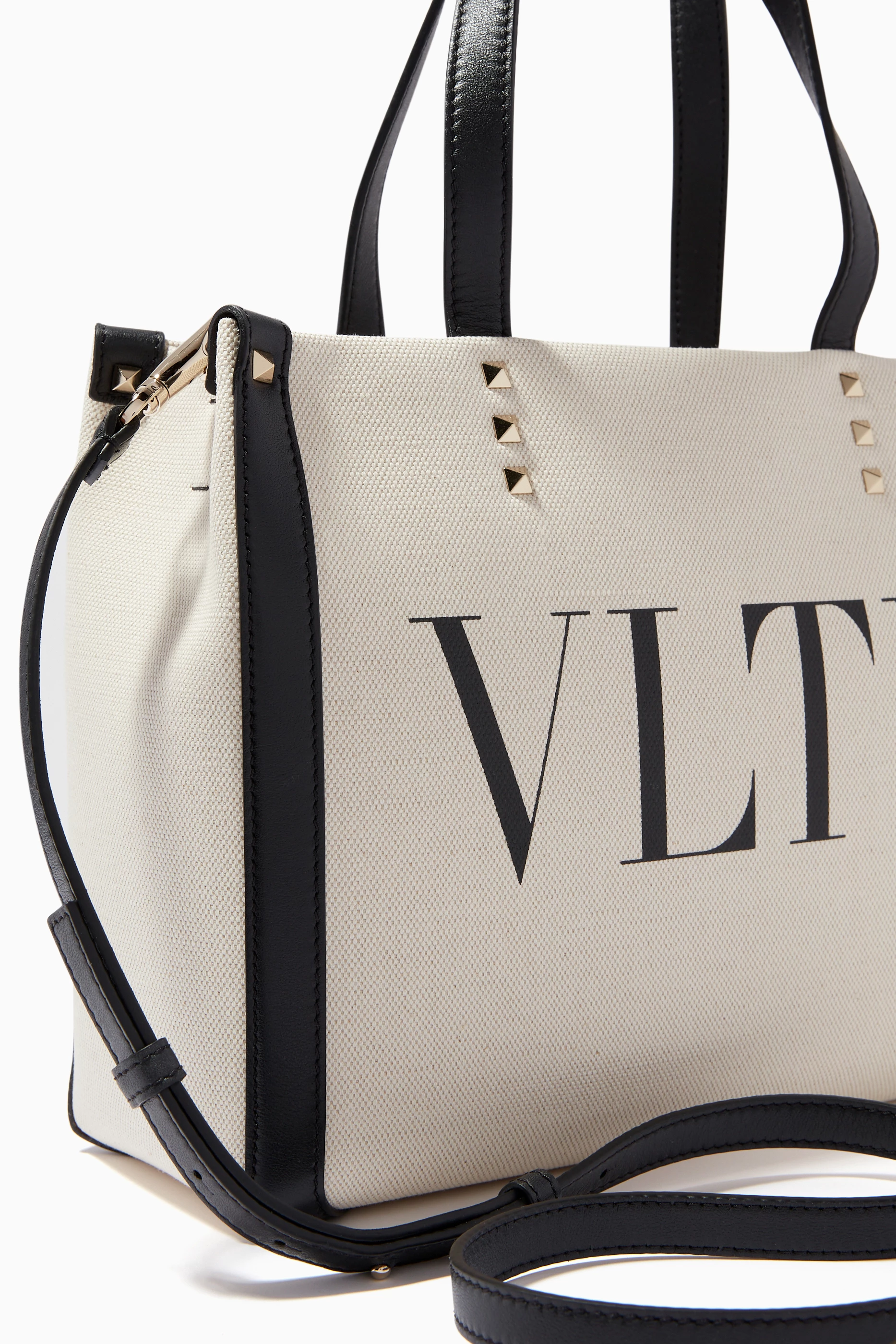 Buy Valentino Garavani Neutral Small VLTN Tote Bag in Canvas For Women Online Ounass Saudi