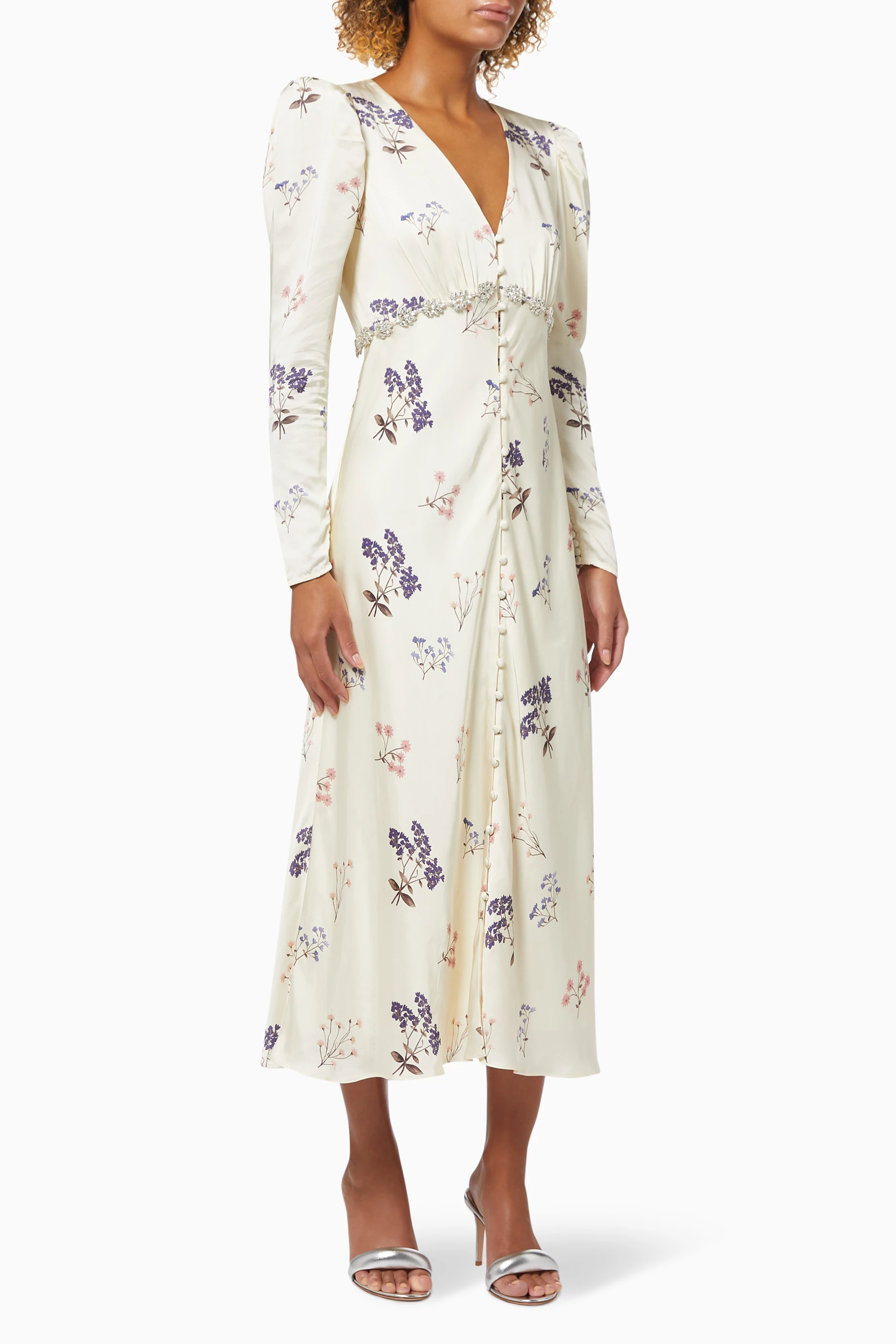 Floral embellished midi dress self portrait shop