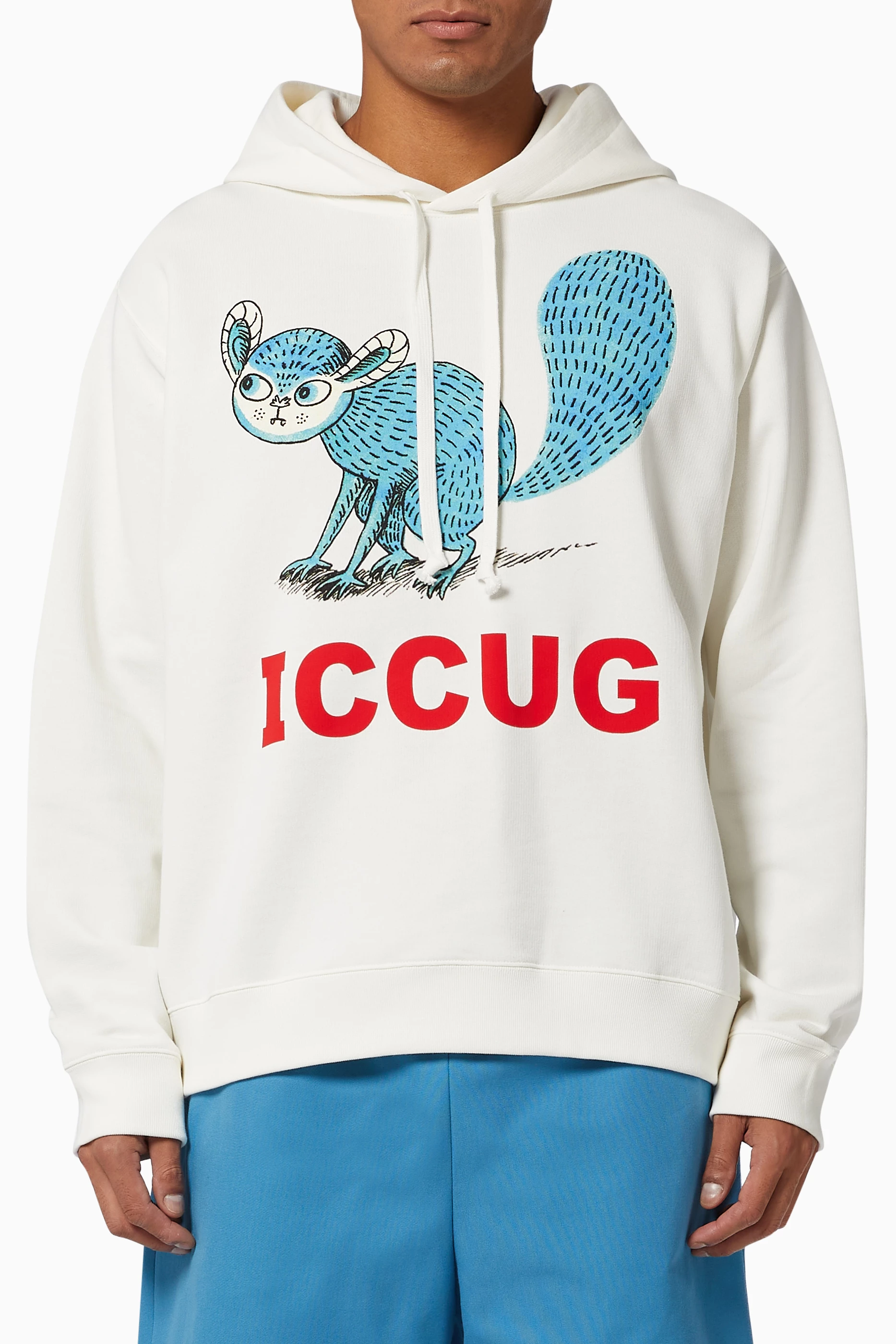 Buy Gucci White x Freya Hartas ICCUG Animal Print Hoodie in Cotton Jersey For Men Online Ounass Saudi