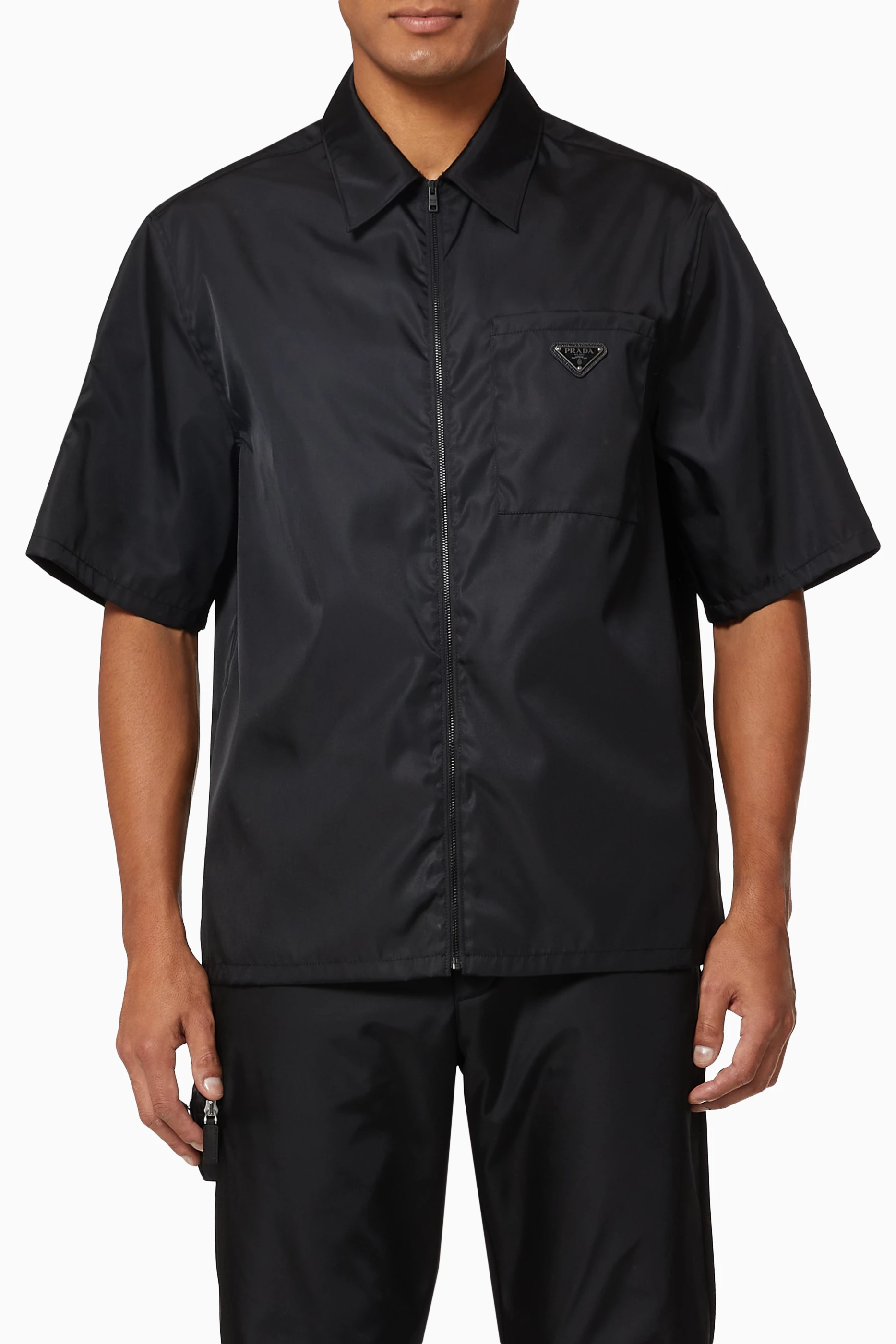 Prada Men's Re-Nylon Zip-Up Shirt - Bergdorf Goodman