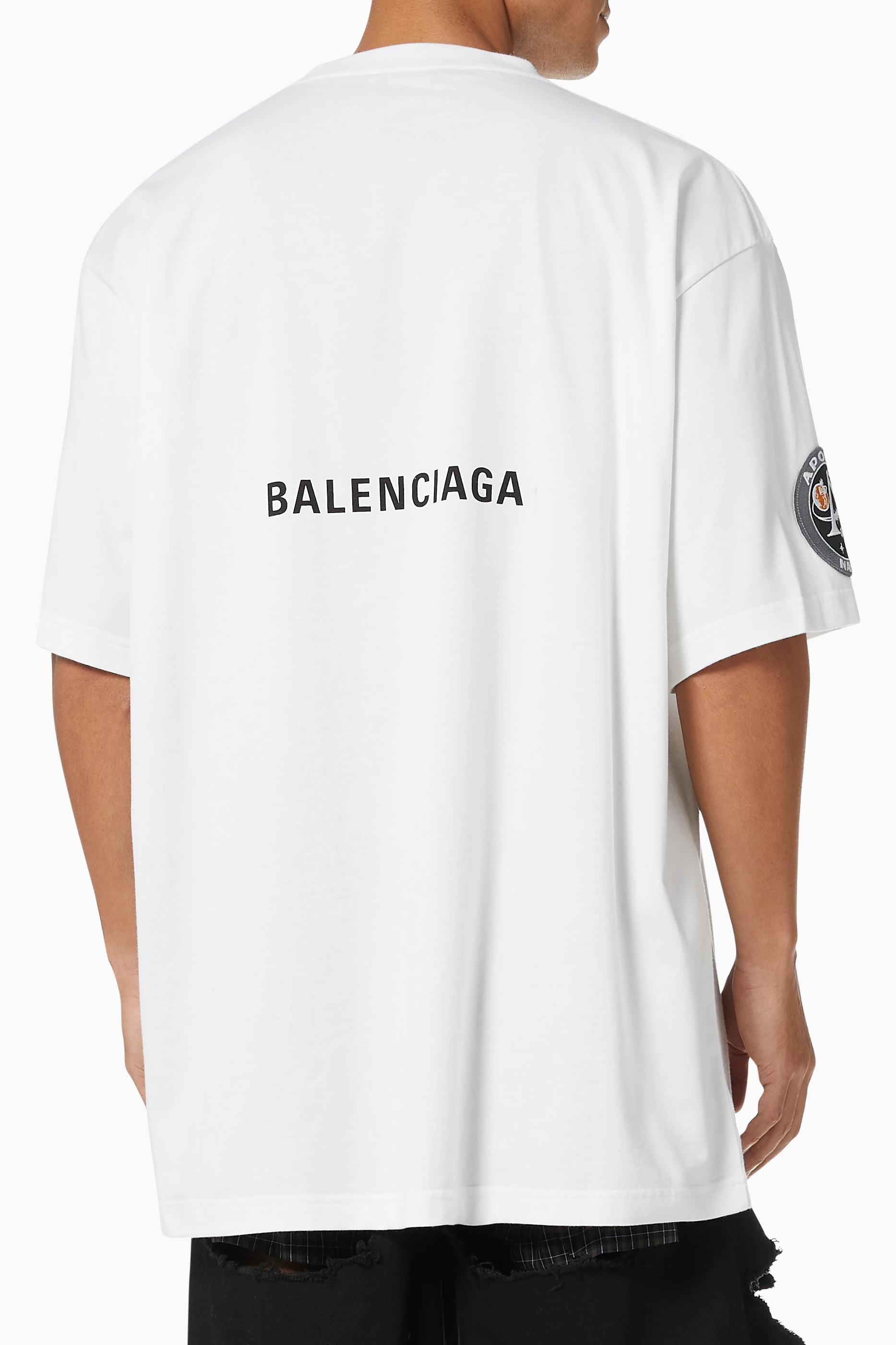 BALENCIAGA 返品可 ロングシャツ ユニセックス NASA vintage Men's Balenciaga x NASA Crossover Space Printing Long