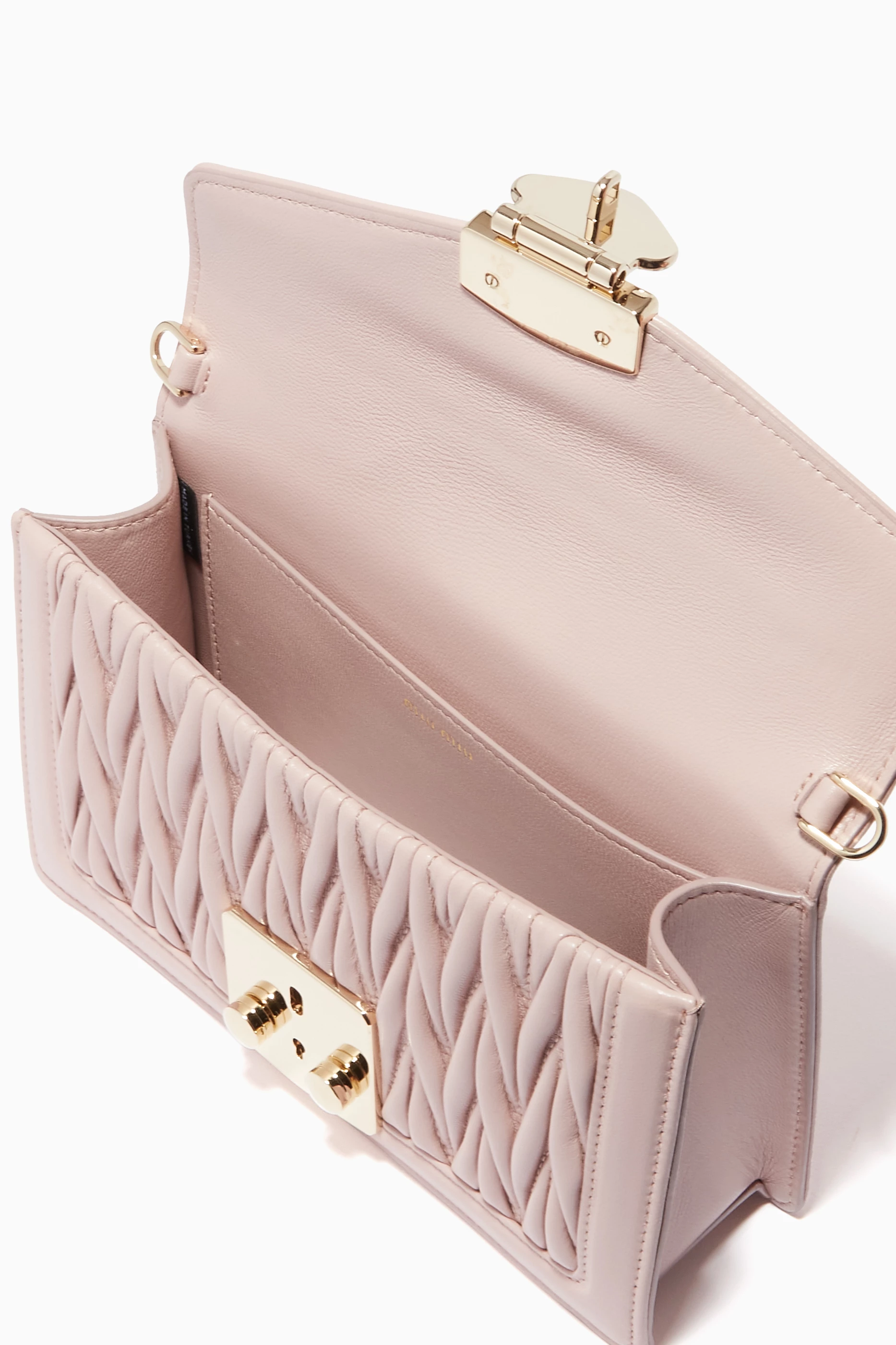 Buy Miu Miu Pink Miu Confidential Shoulder Bag in Matelasse Leather For Women Online Ounass Saudi