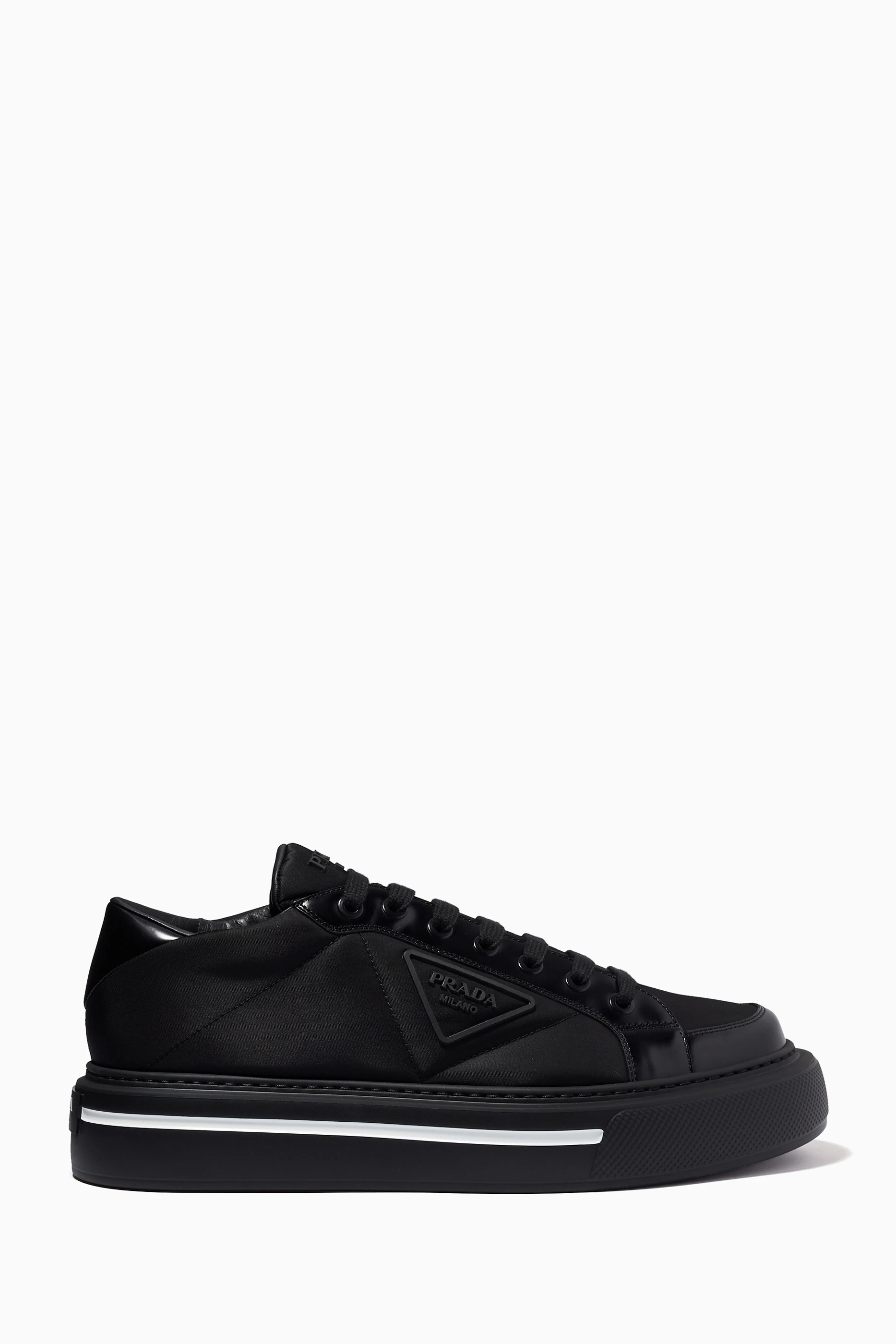 Prada Macro Sneakers in Re-Nylon Brushed Leather