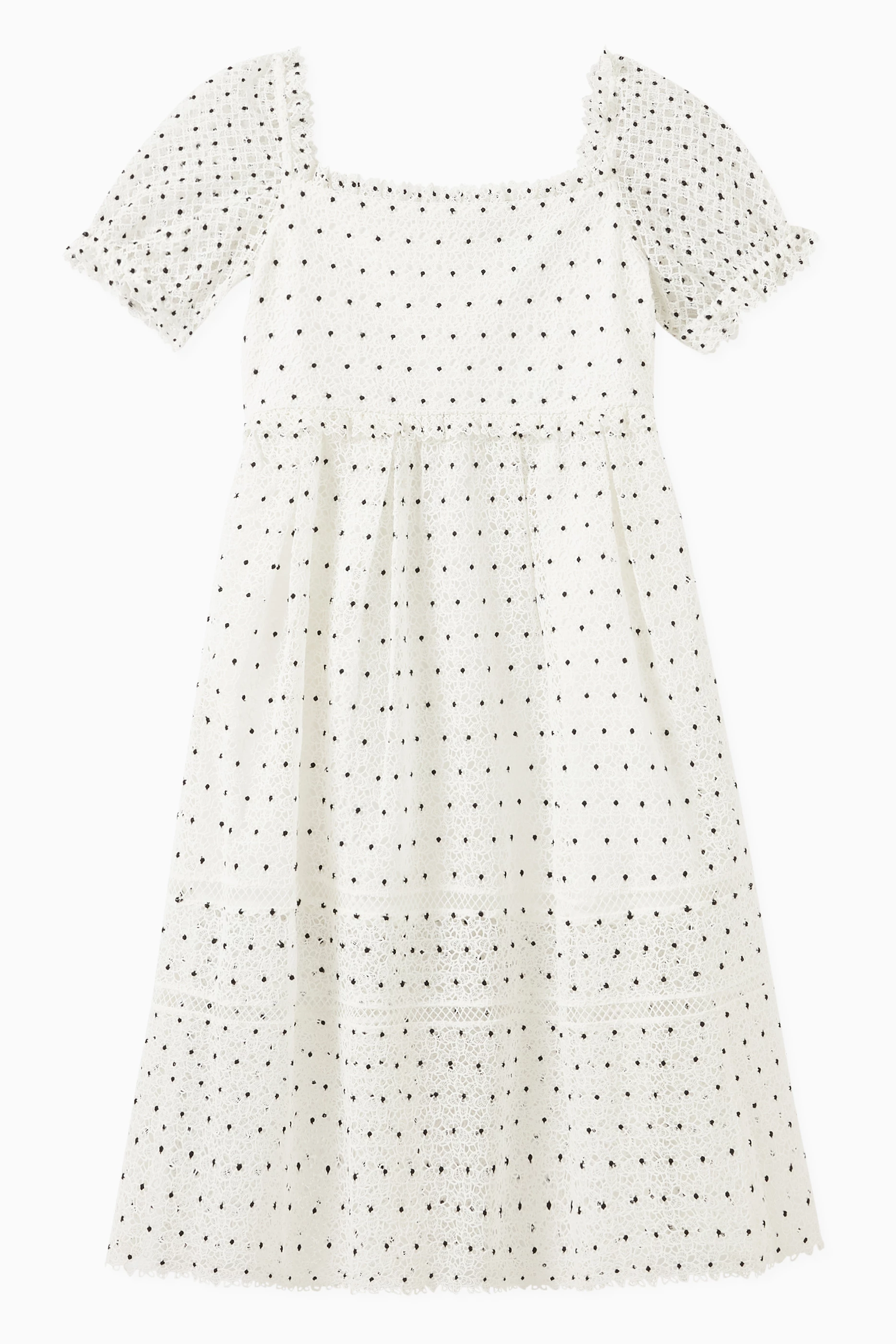 Buy Self Portrait White Hibiscus Flower Midi Dress in Guipure Lace For Girls Online Ounass Saudi