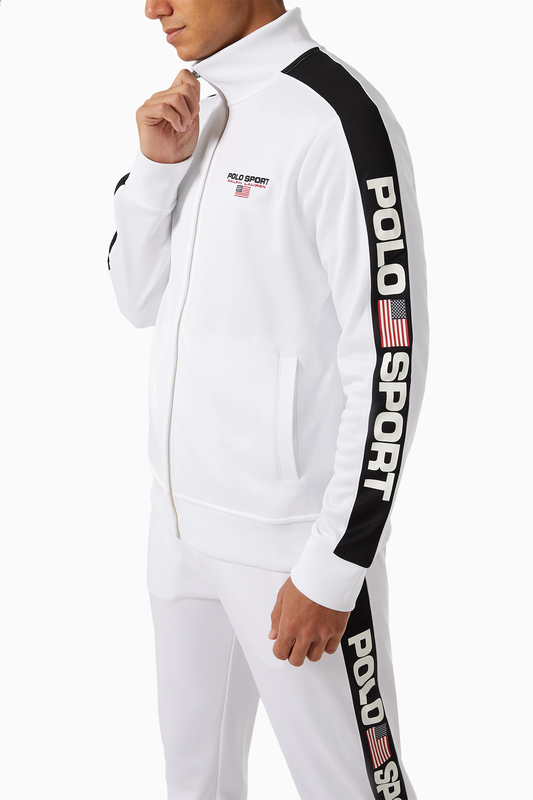 Buy Polo Ralph Lauren White Polo Sport Track Jacket in Technical