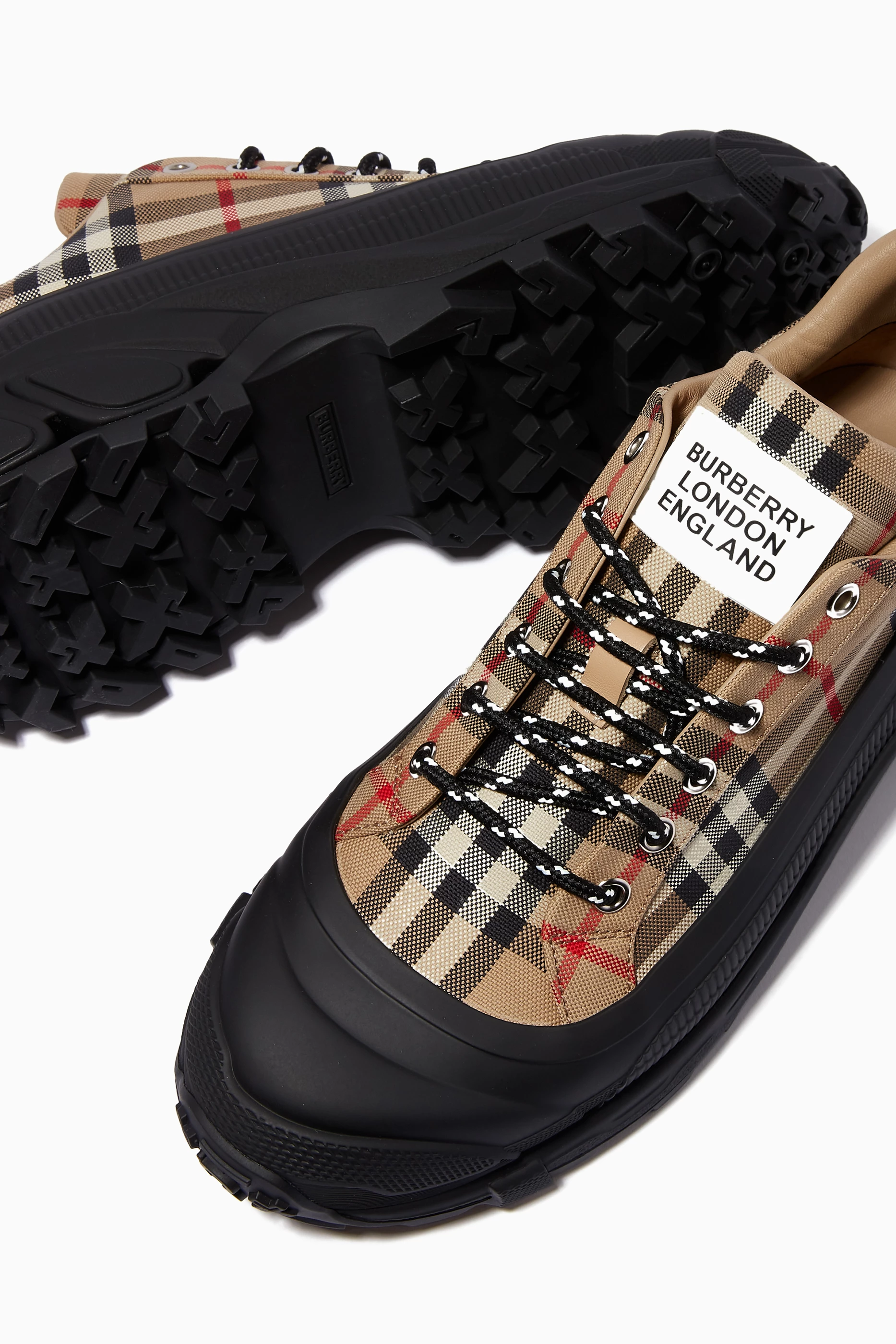 Buy Burberry Neutral Arthur Sneakers in Vintage Check Cotton For Women Online Ounass Saudi