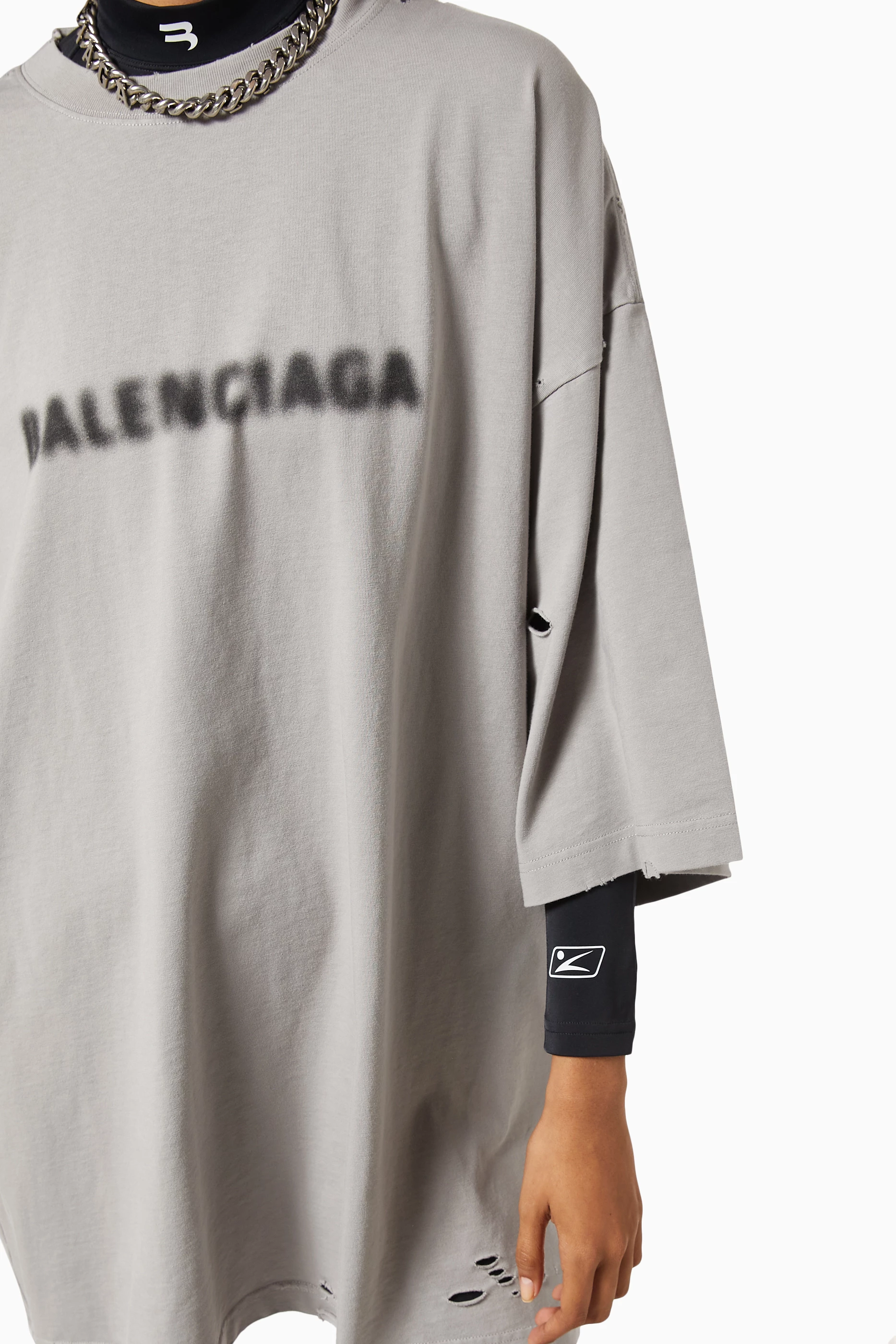特別セーフ Fit Wide Blurry Grey Balenciaga Buy T-shirt Organic in Tシャツ+カットソー(半袖+袖なし)