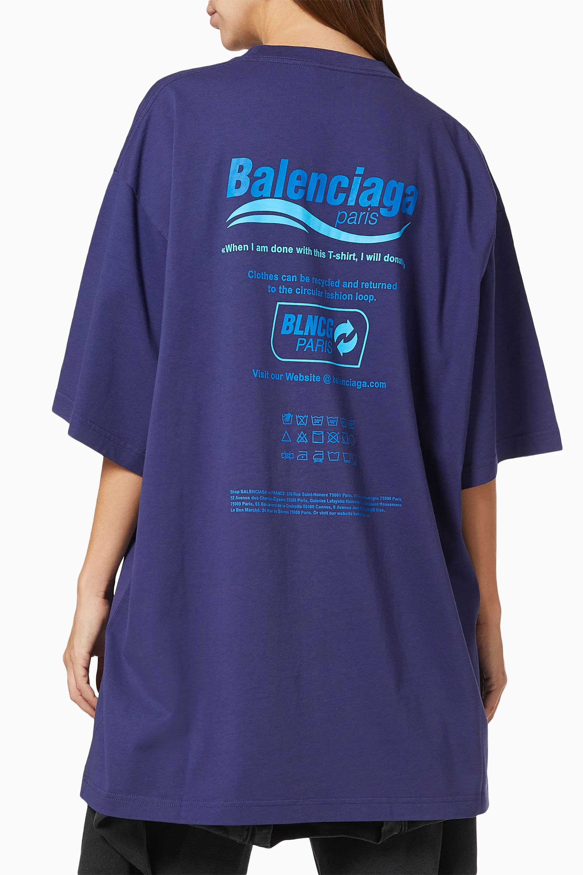 Buy Balenciaga Blue Dry Cleaning Boxy T-shirt in Vintage Jersey