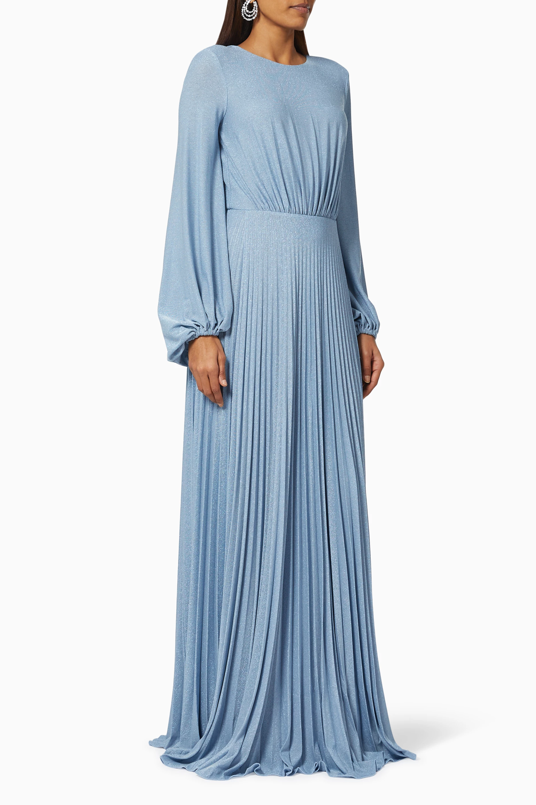 ワンピース ELISABETTA FRANCHI Woman Dress Blue AM73S DK8 Buy Elisabetta Franchi Blue Maxi Dress in Lamé Jersey For