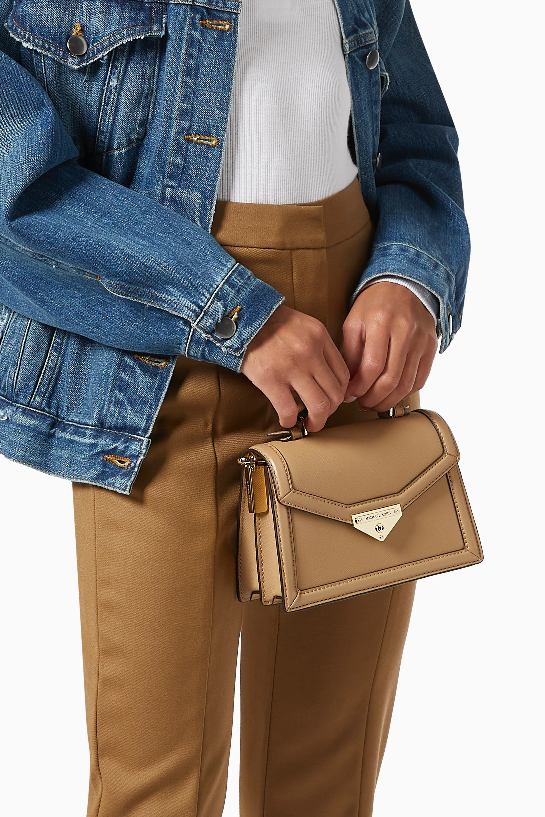 Buy Michael Kors Brown Small Grace Top Handle Bag in Saffiano Leather For Women Online Ounass Saudi
