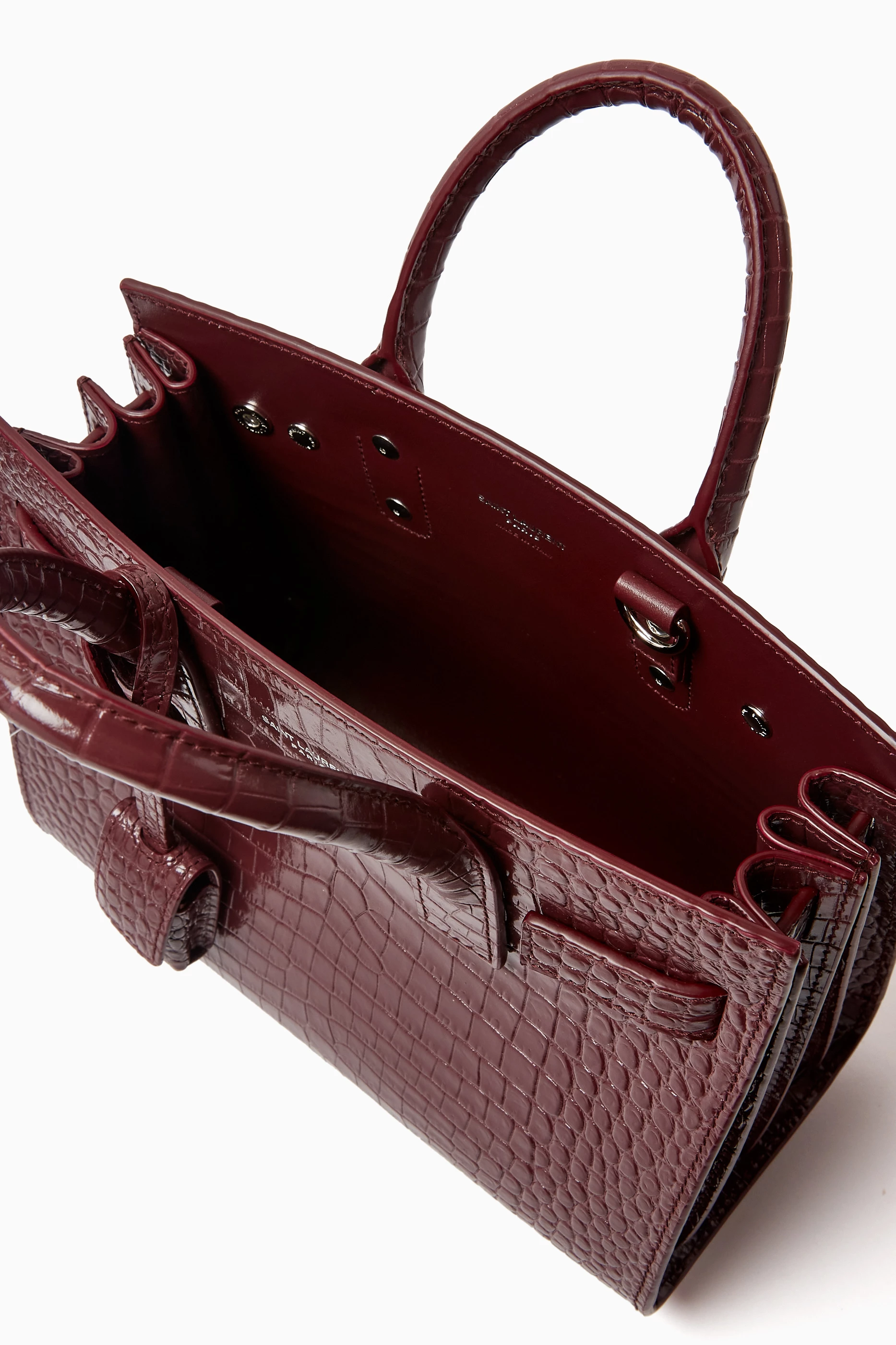Classic sac de jour baby in embossed crocodile shiny leather outlet