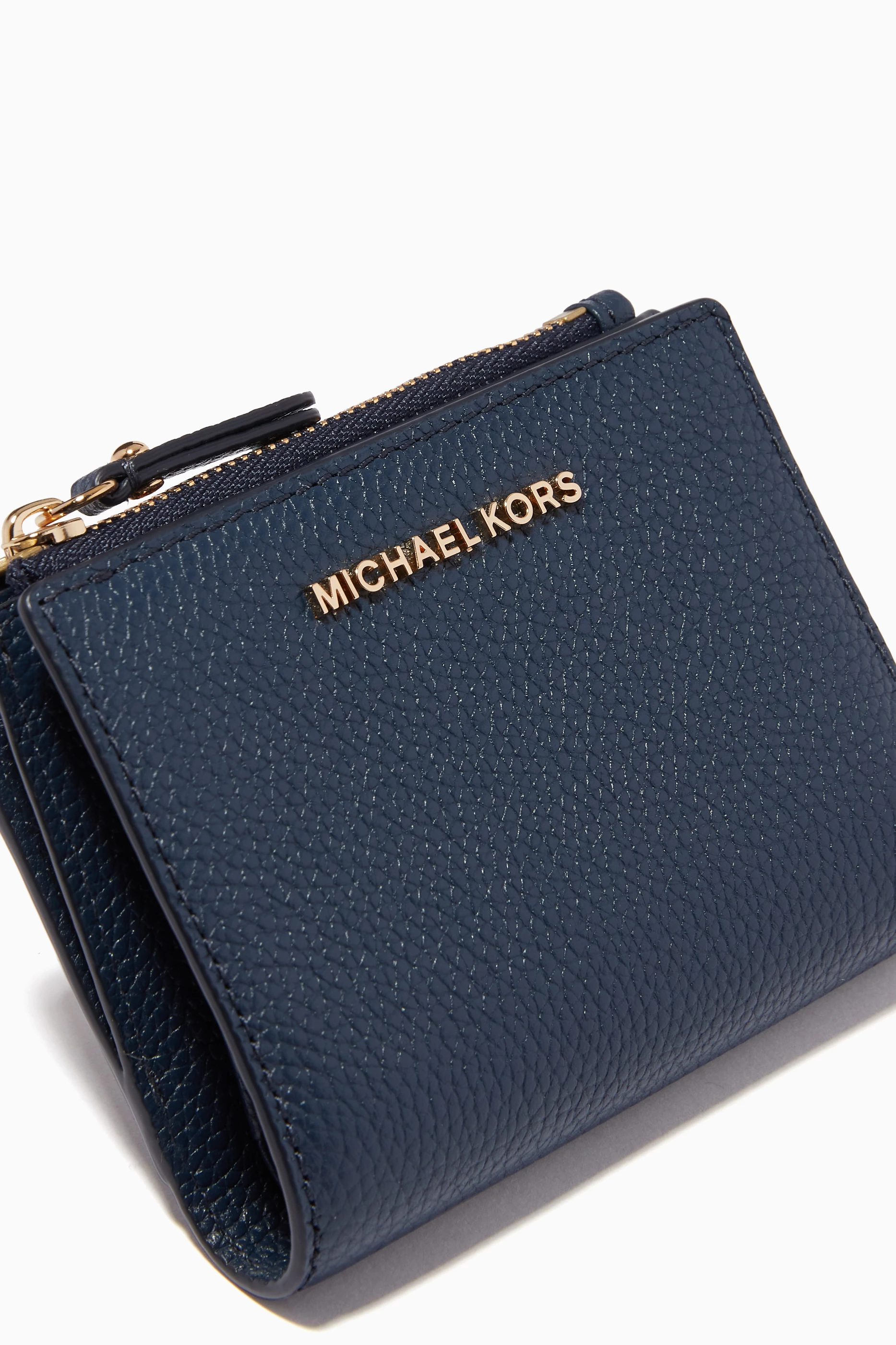 Buy Michael Kors Blue Jet Set Wallet in Leather For Women Online