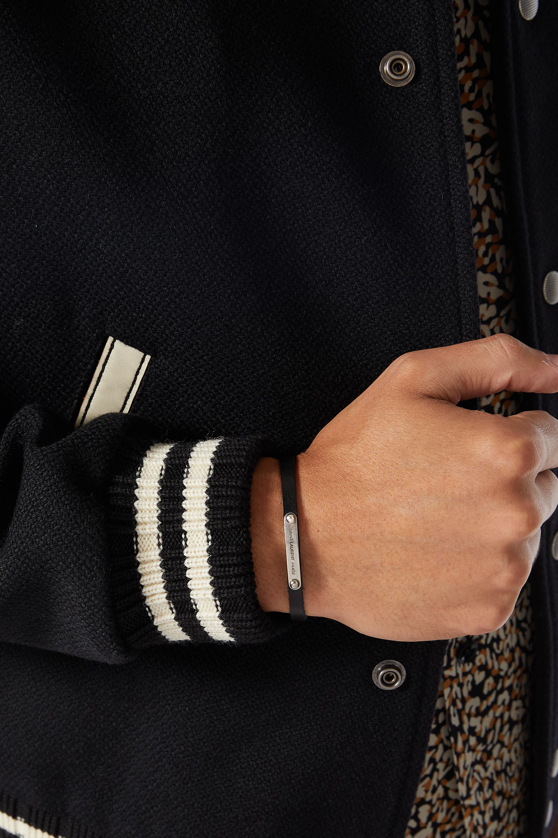 Saint laurent id plaque bracelet sale