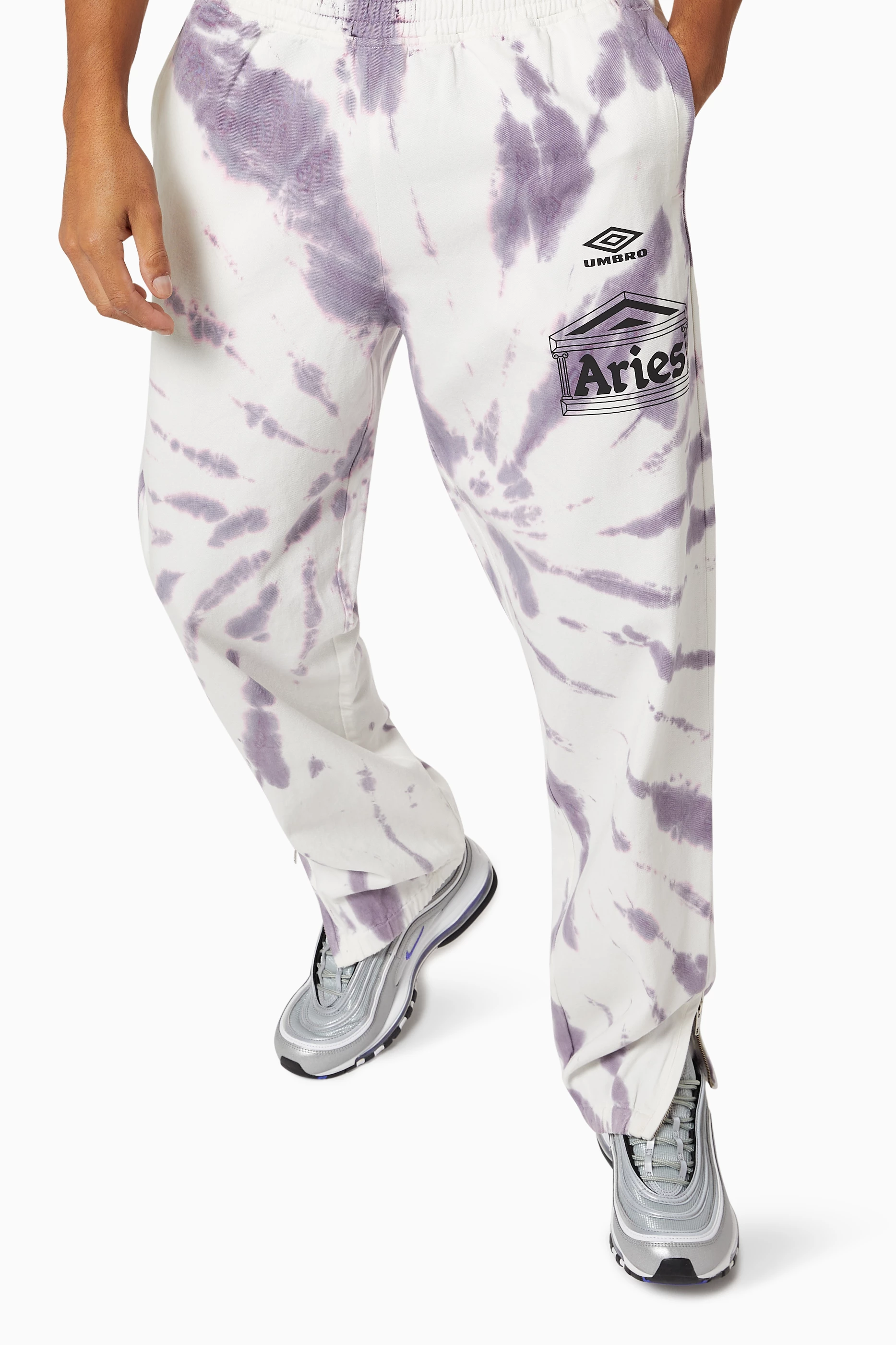 Buy Aries Purple x Umbro Tie Dye Pro 64 Pants in Cotton For Men Online Ounass Saudi