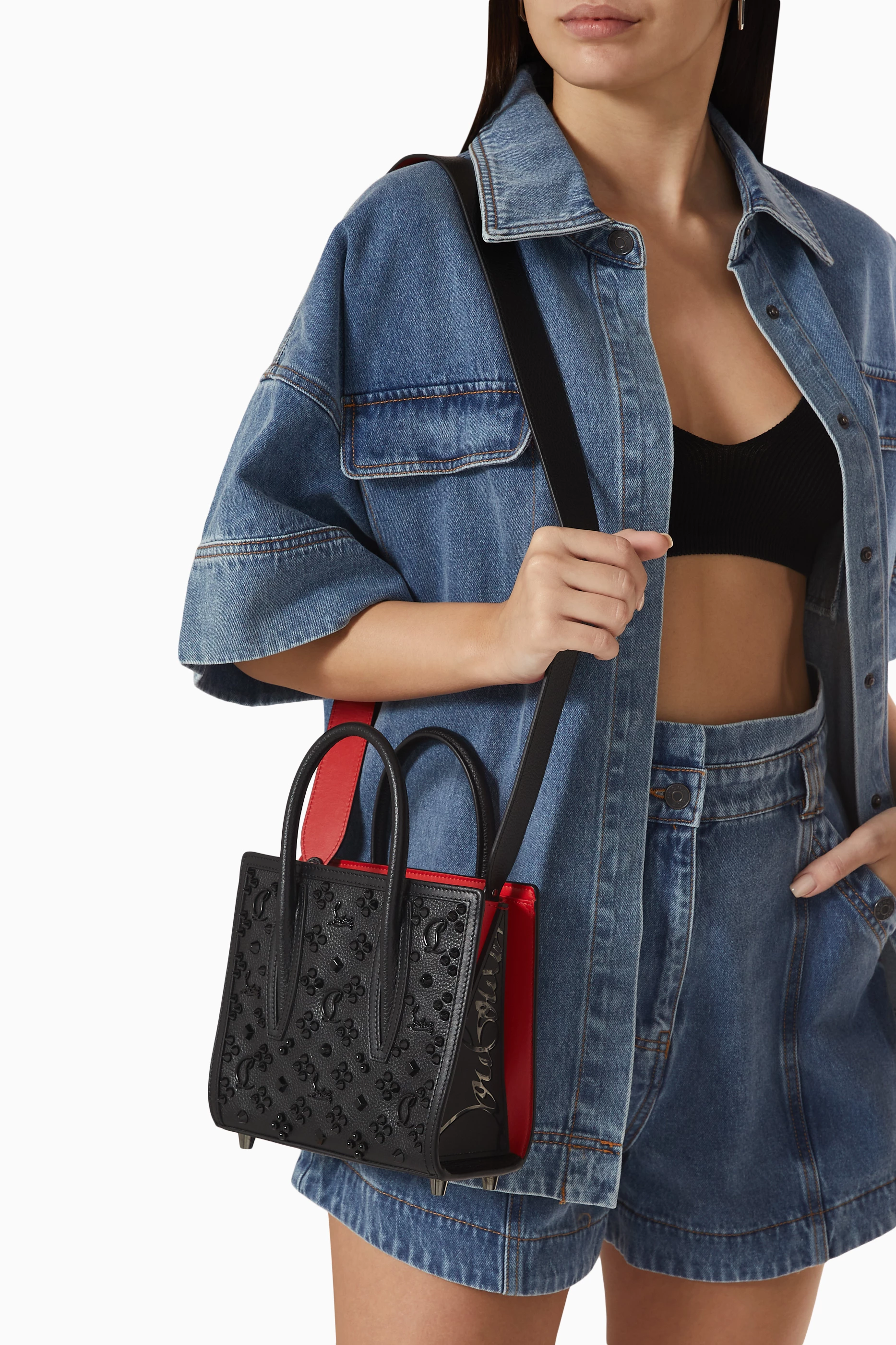 Buy Christian Louboutin Black Mini Paloma S Top-handle Bag in