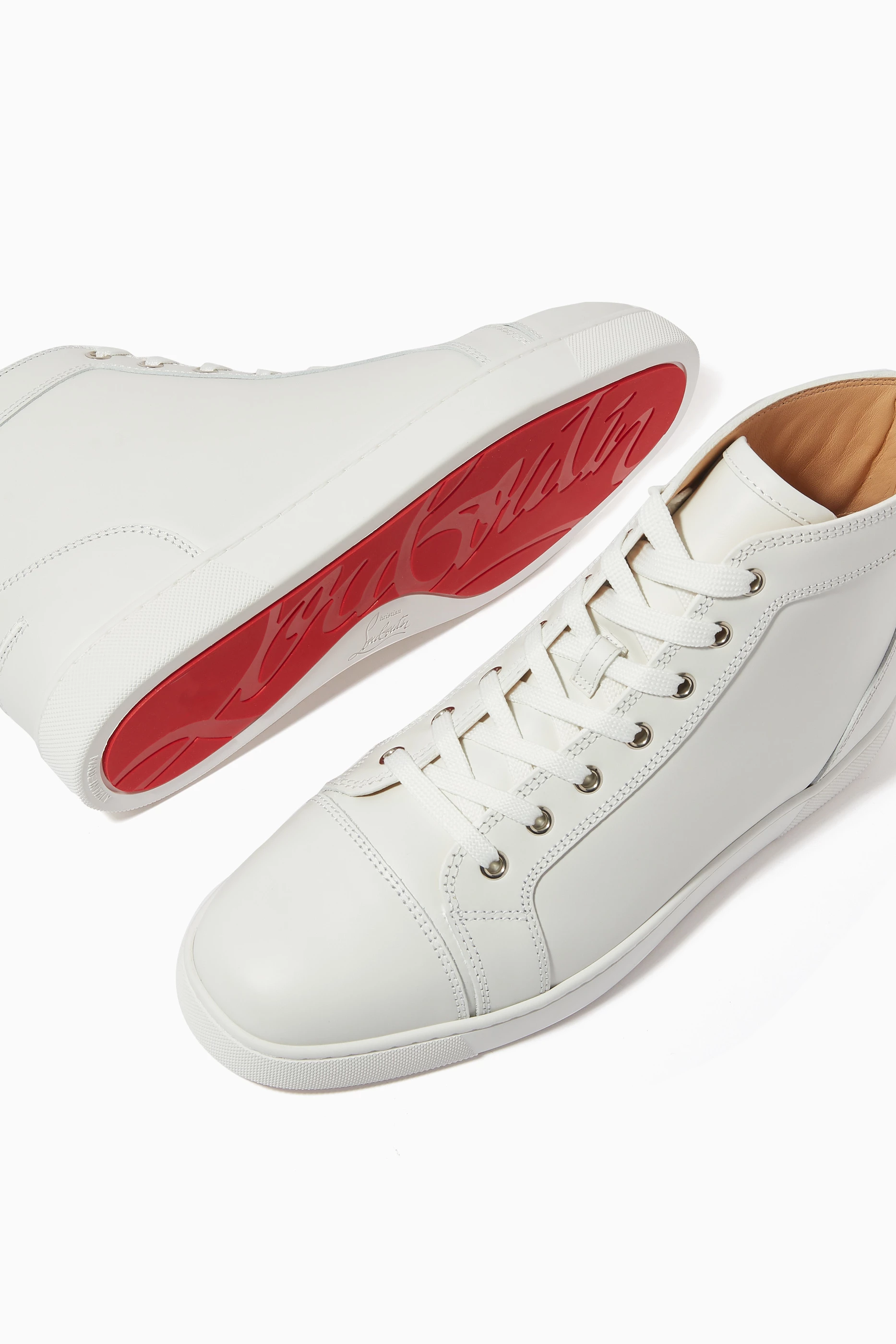 Buy Christian Louboutin White Louis High top Sneakers in Calf Leather For Men Online Ounass Saudi