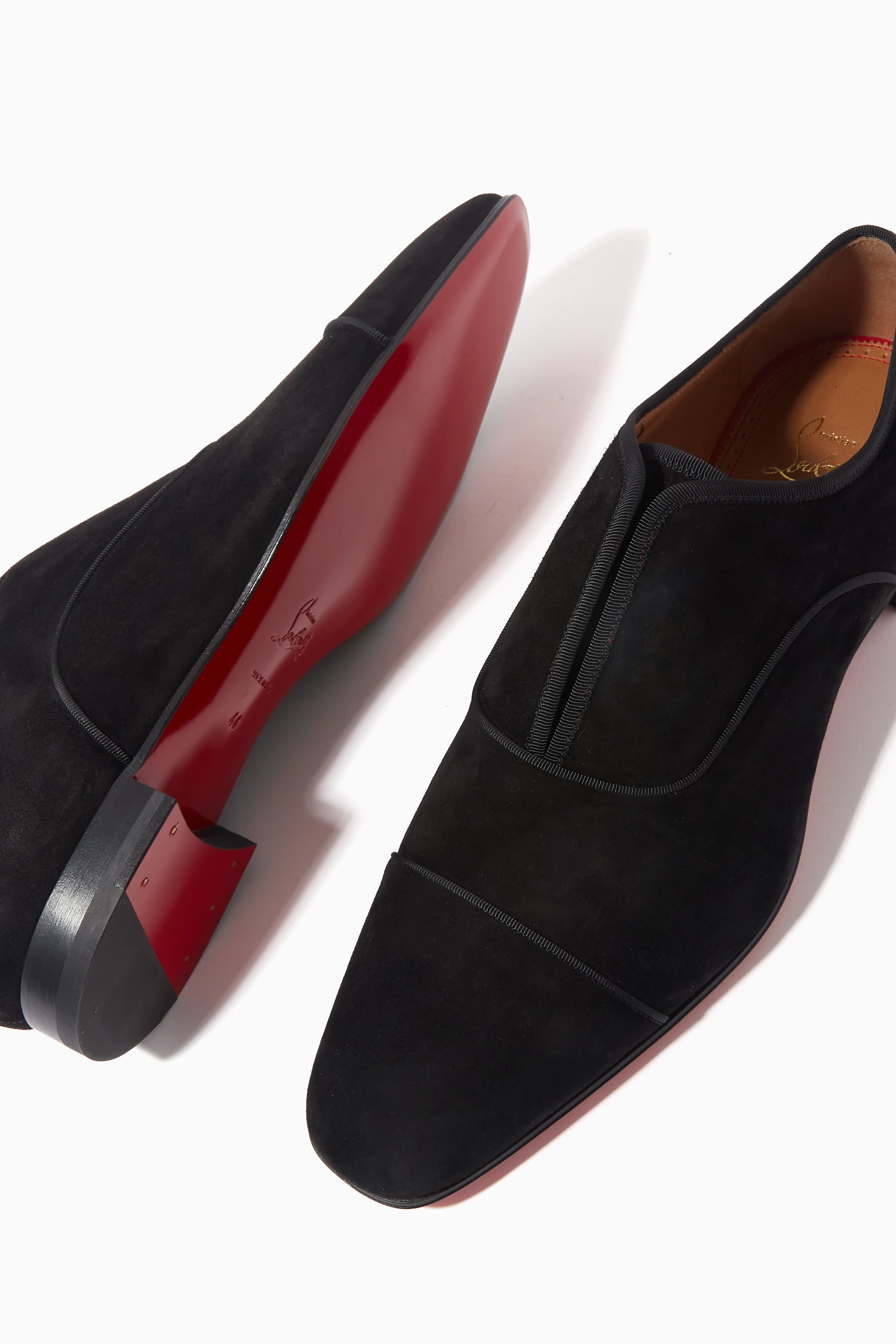 Buy Christian Louboutin Black Alpha Male Oxford Shoes in Veau velours For Men Online Ounass Saudi