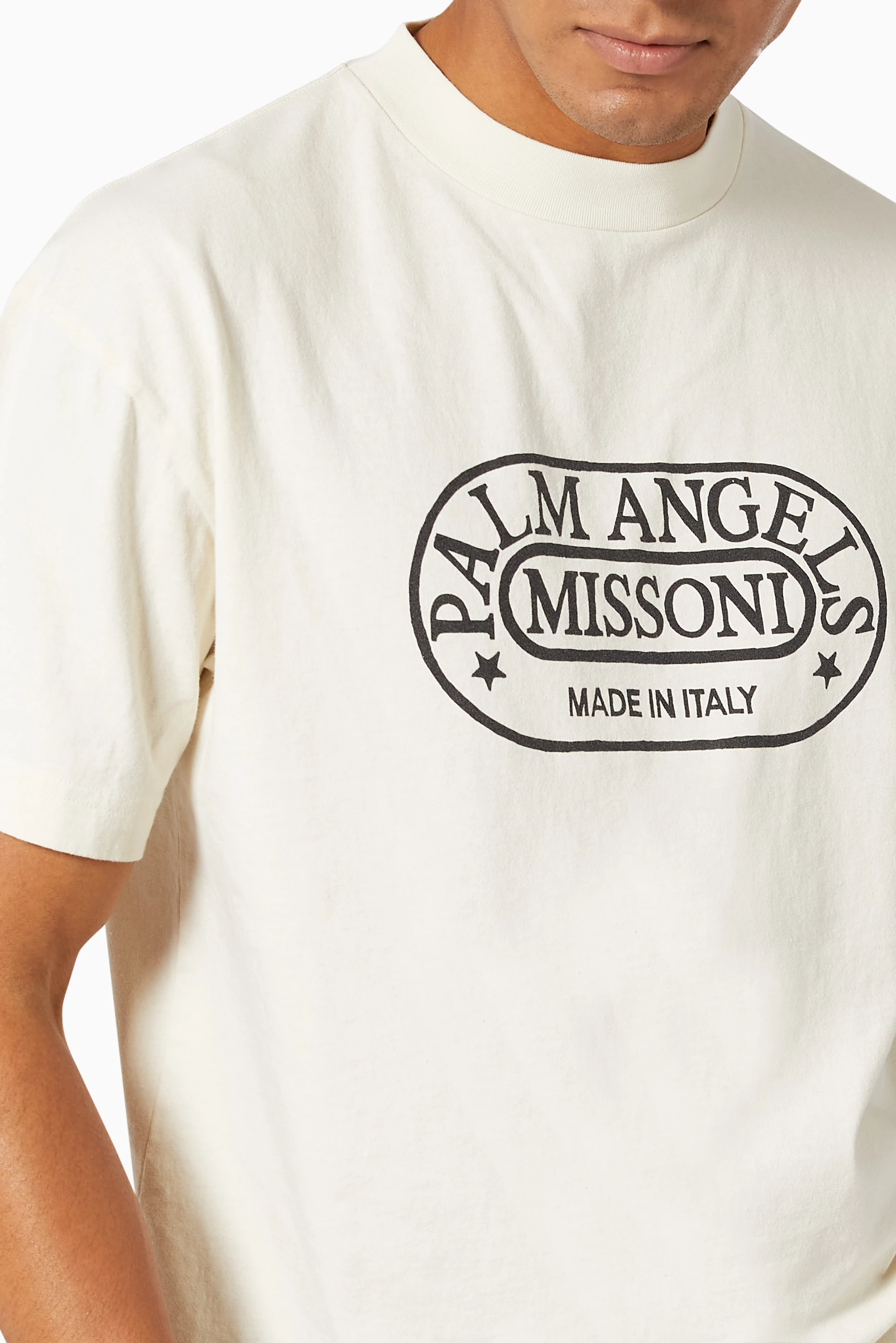 Buy Palm Angels Neutral x Missoni Heritage T-shirt in Cotton 
